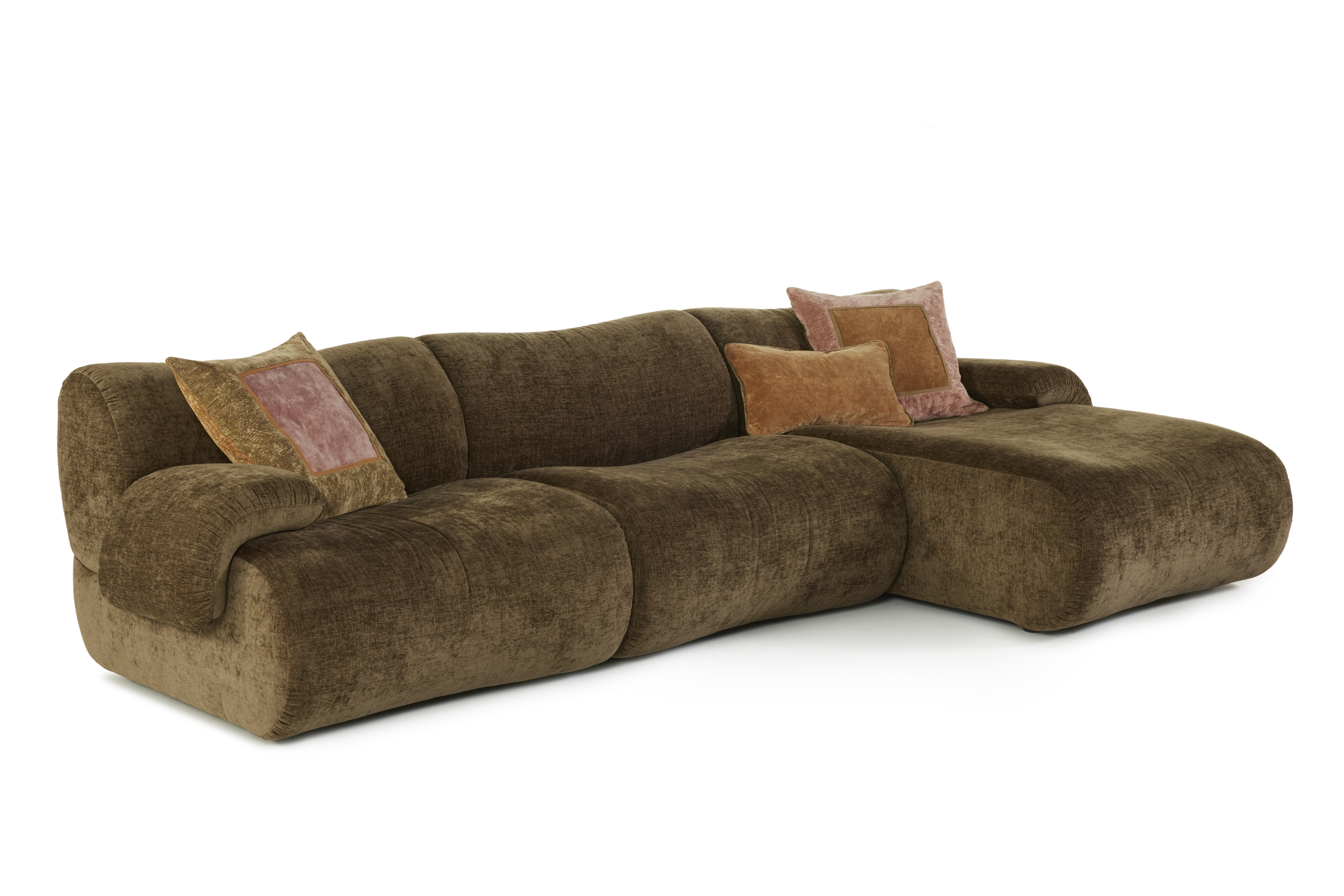 Hoeksalon Lux in fluweel (rechts) - Nile donkergroen