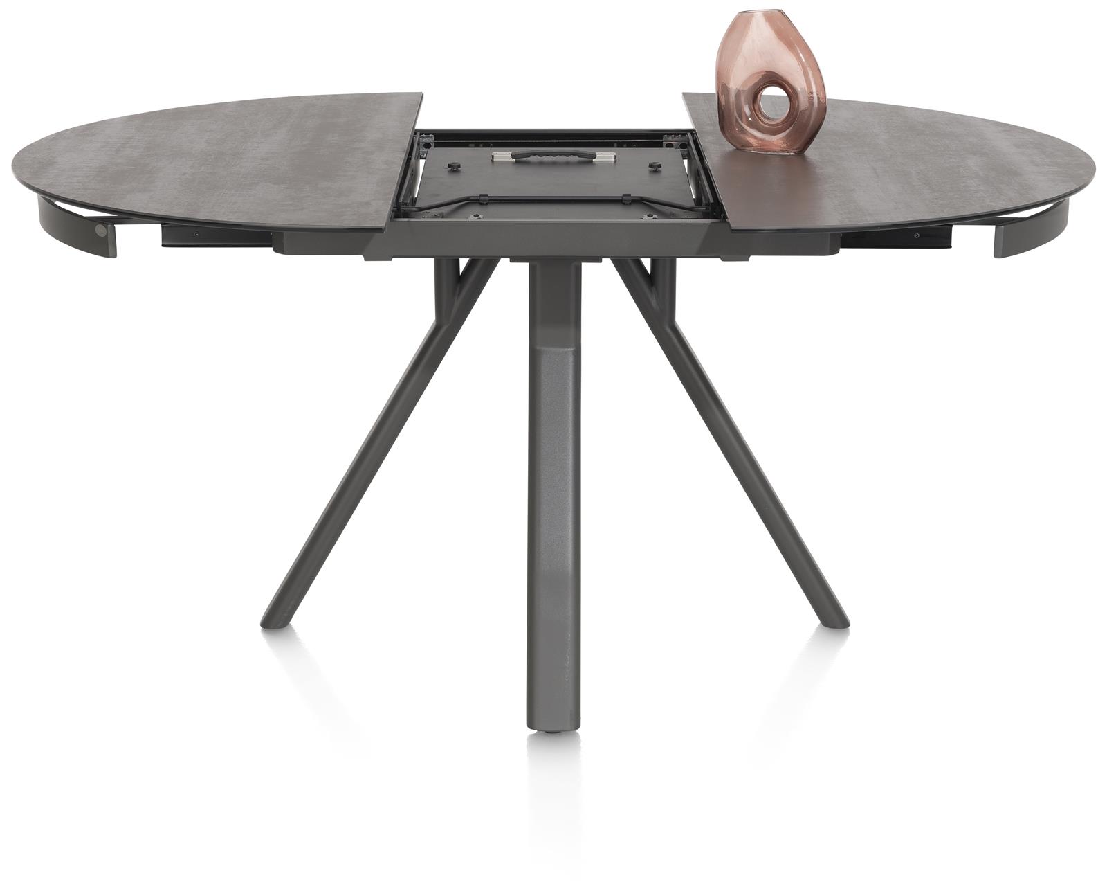 Verlengbare ronde tafel Magalo - antraciet keramiek