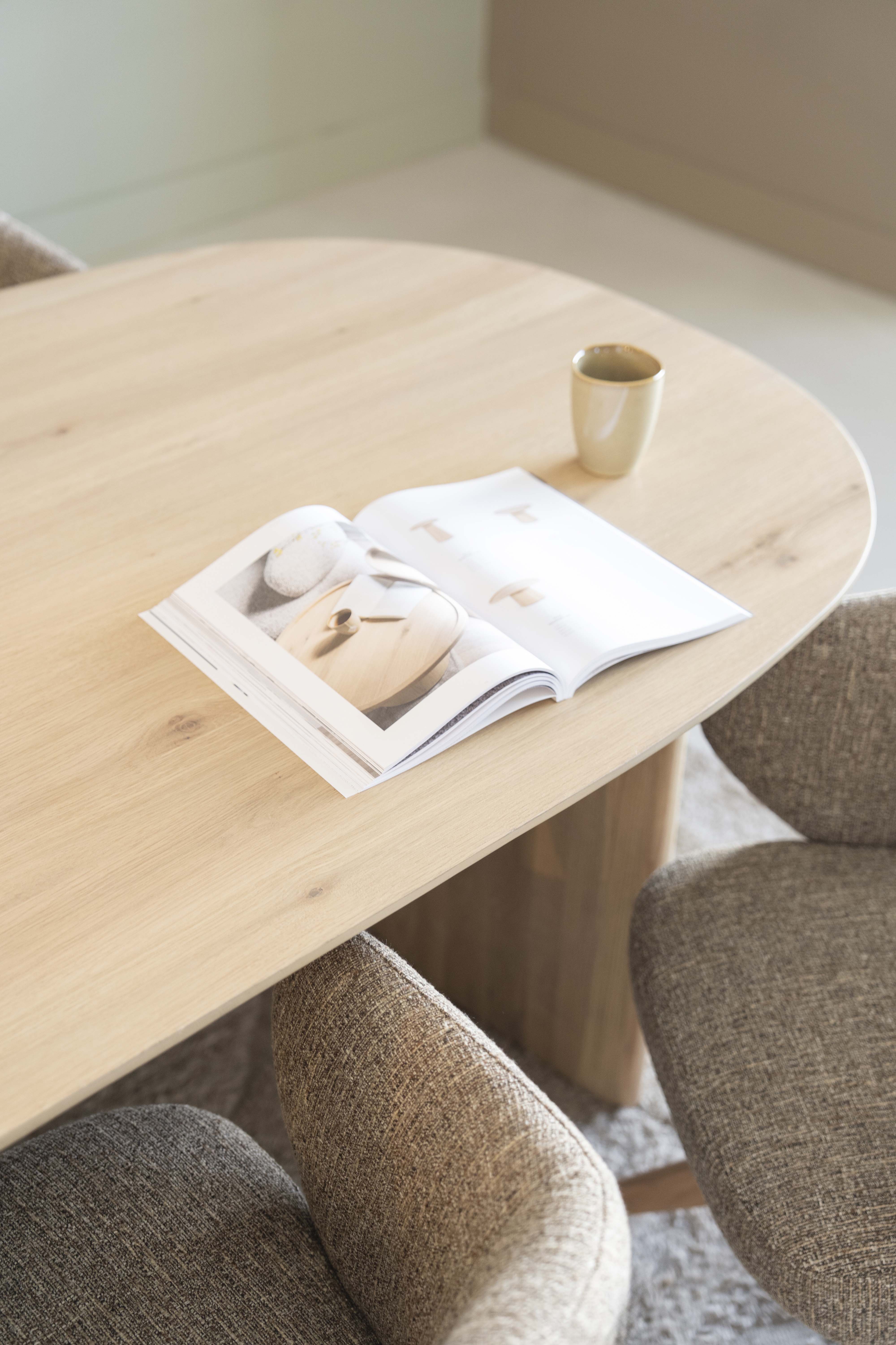 Eettafel 180x90 ovaal - naturel