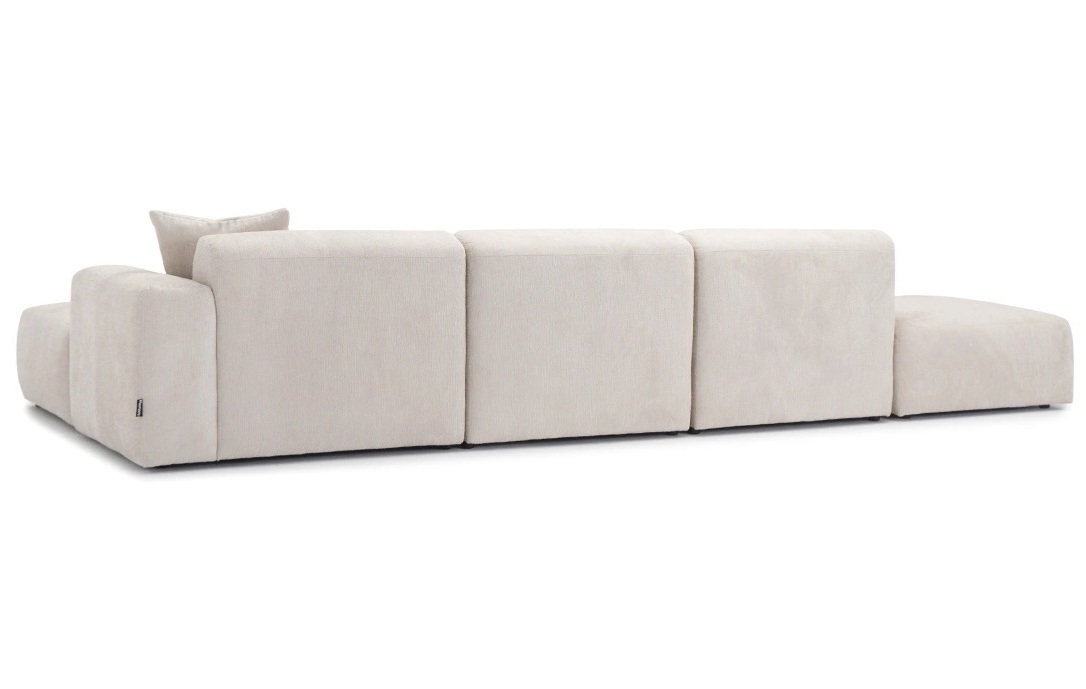 Hoeksalon North met longchair (links) - Sino ecru