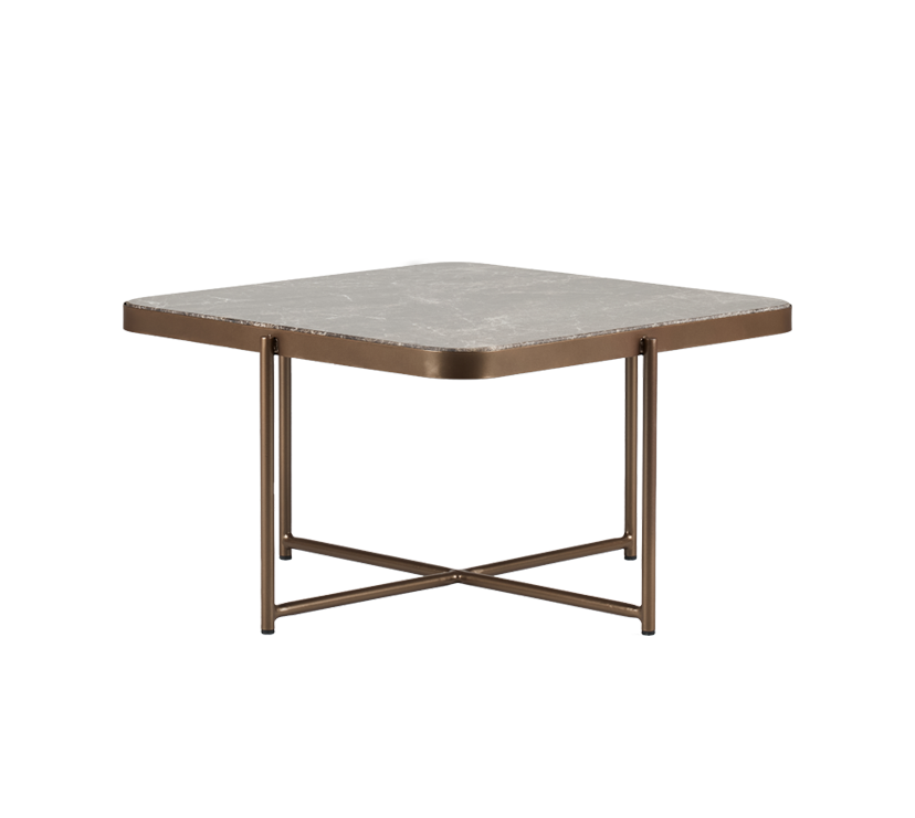 Salontafel met marmer blad - brons/empardor dark 