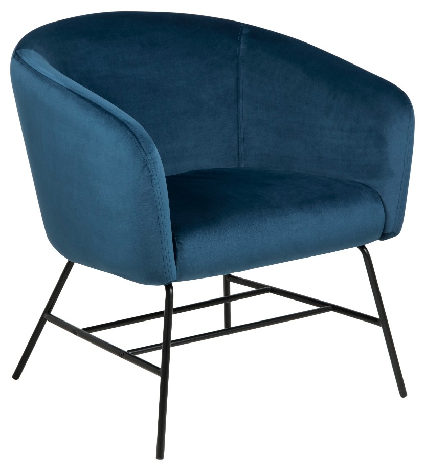 Fauteuil in fluweel - donkerblauw