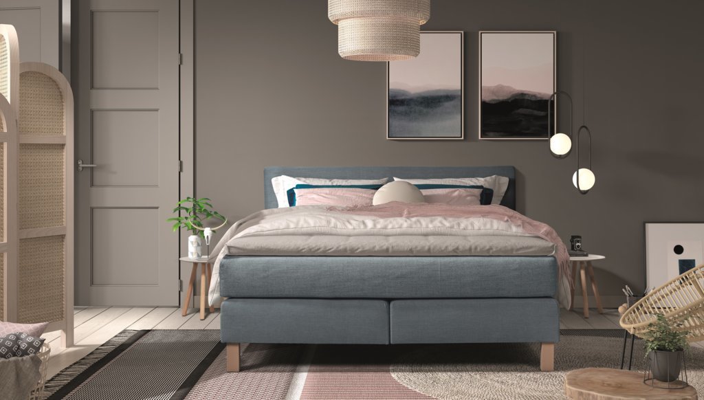 Boxspring Be-Comfy 180x200cm - grijsblauw