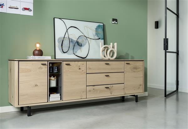 Dressoir Livada met 3 deuren en 3 lades B240 cm - natuur