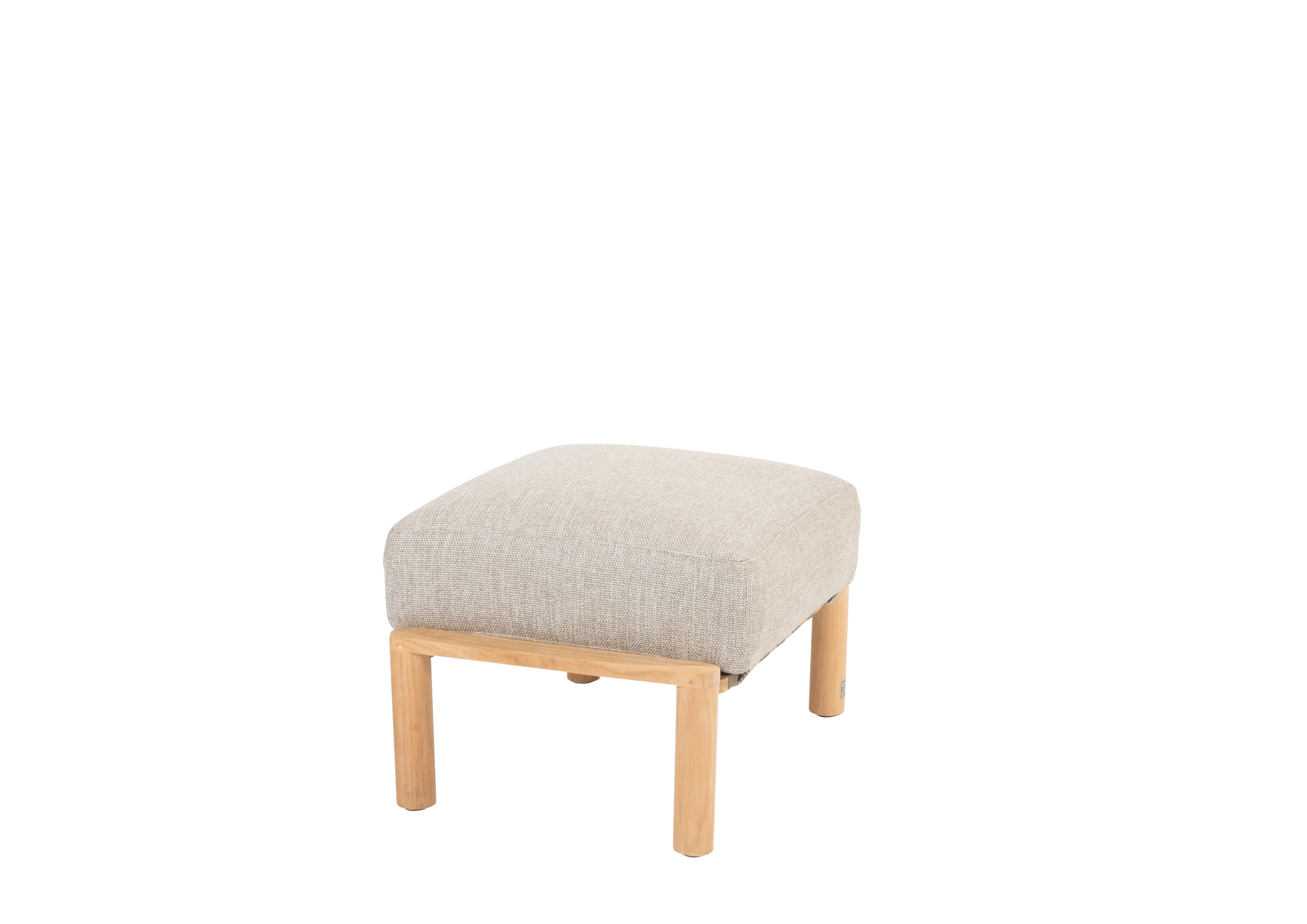 Voetbank Lucas incl. kussen - beige/teak