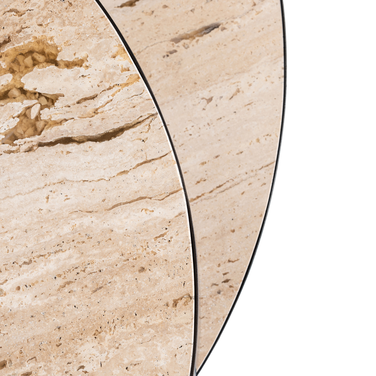Salontafel Avalon diam.100cm - travertine/metaal