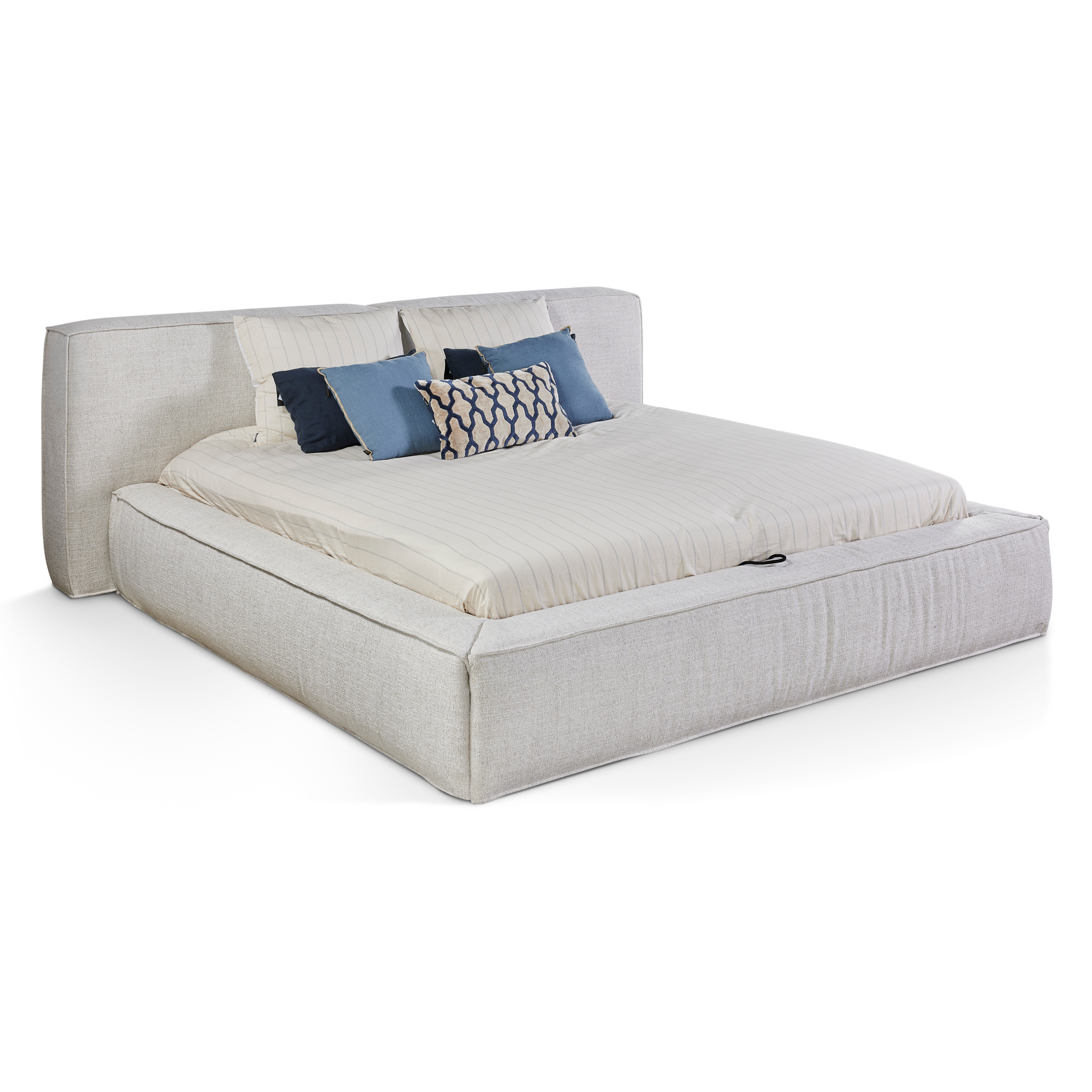 Bedkader met opbergruimte 200x200cm - Naturel ecru