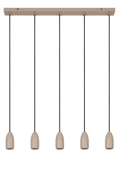 Hanglamp Evora met vijf pendels - taupe