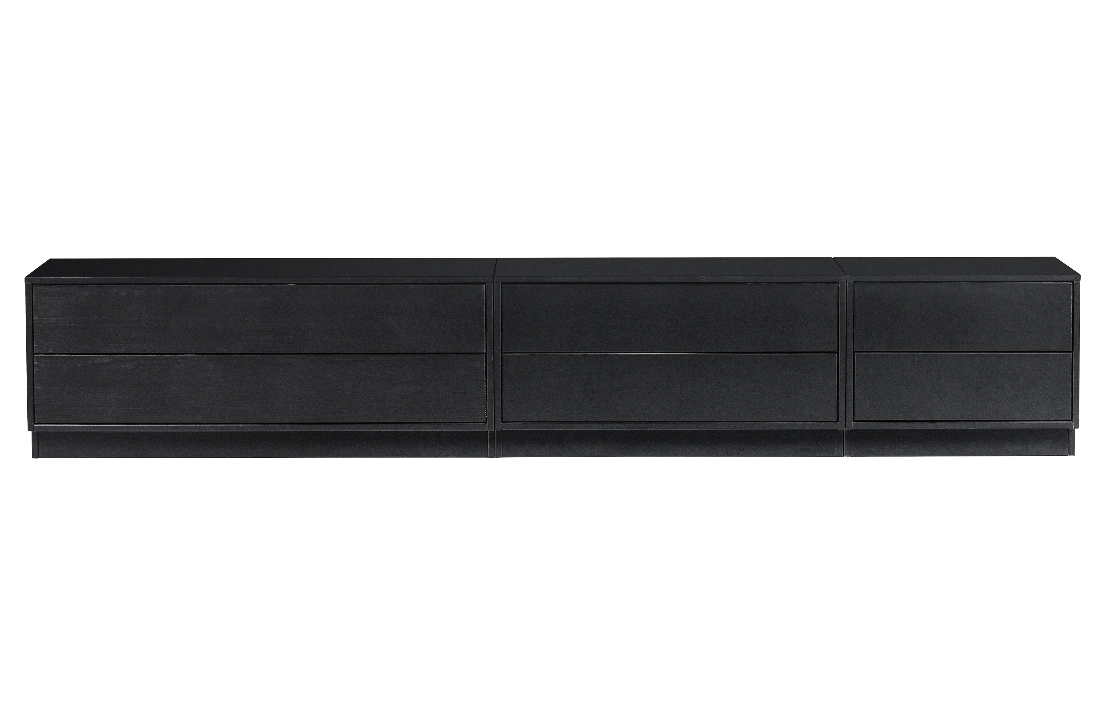 Tv-meubel Finca midden met 2 lades B75cm - zwart