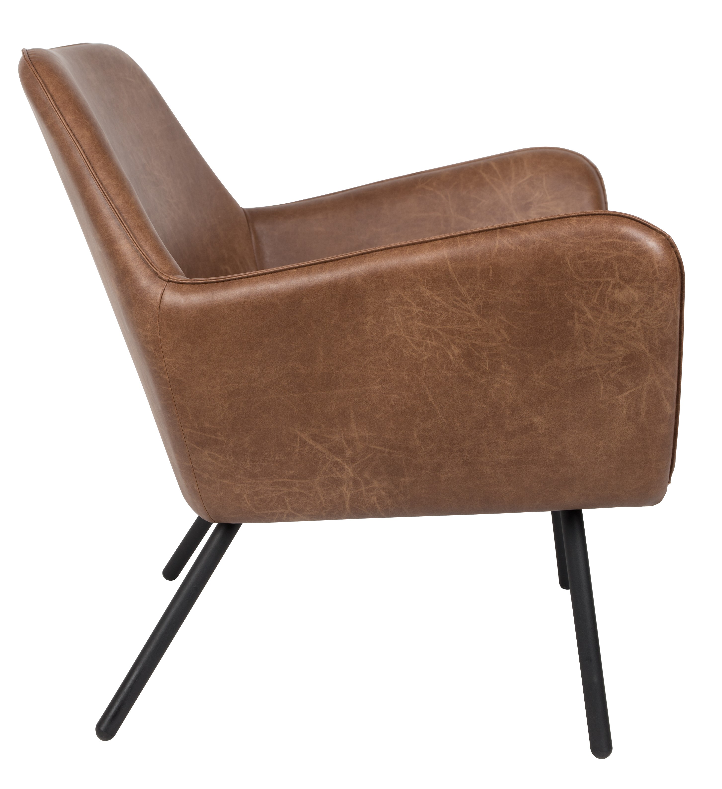 Fauteuil in lederlook - bruin