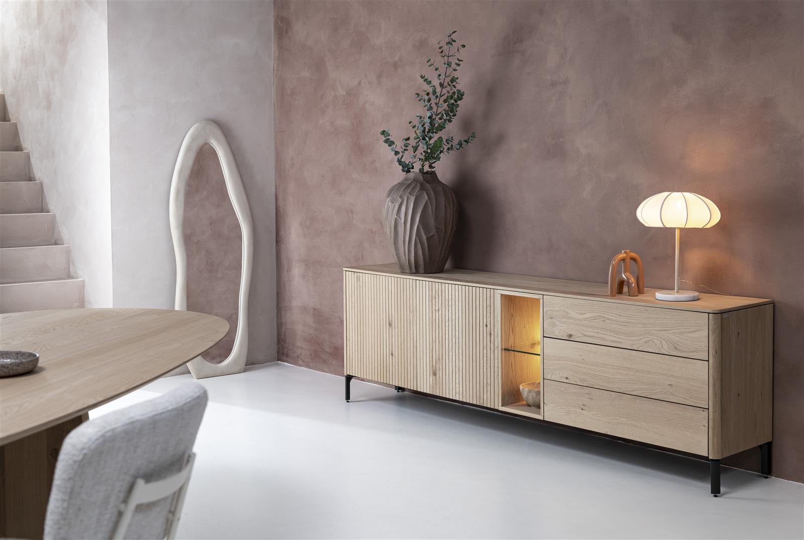 Dressoir 240cm in eikfineer - natural