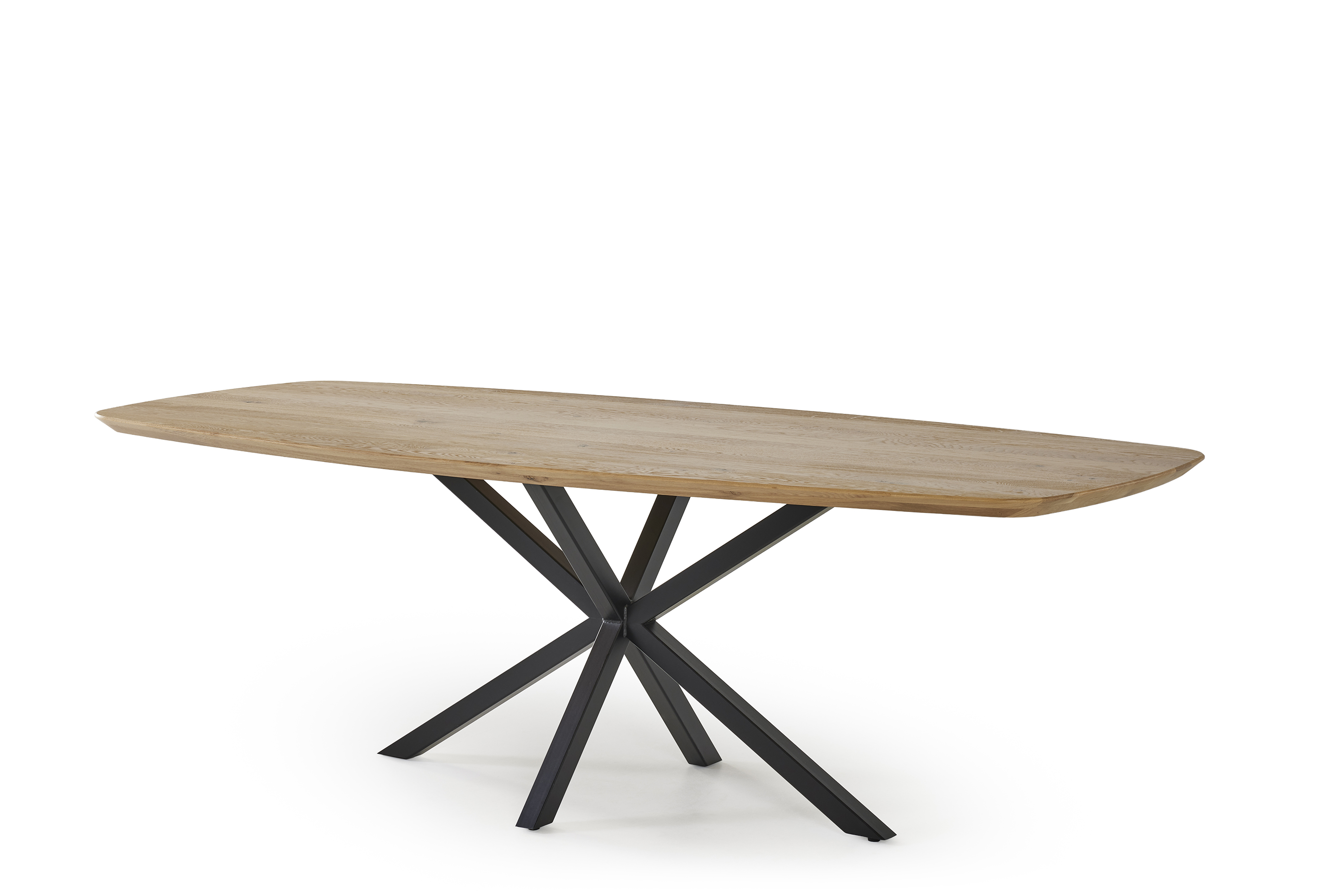 Eettafel 240x100cm - eik/zwart metaal
