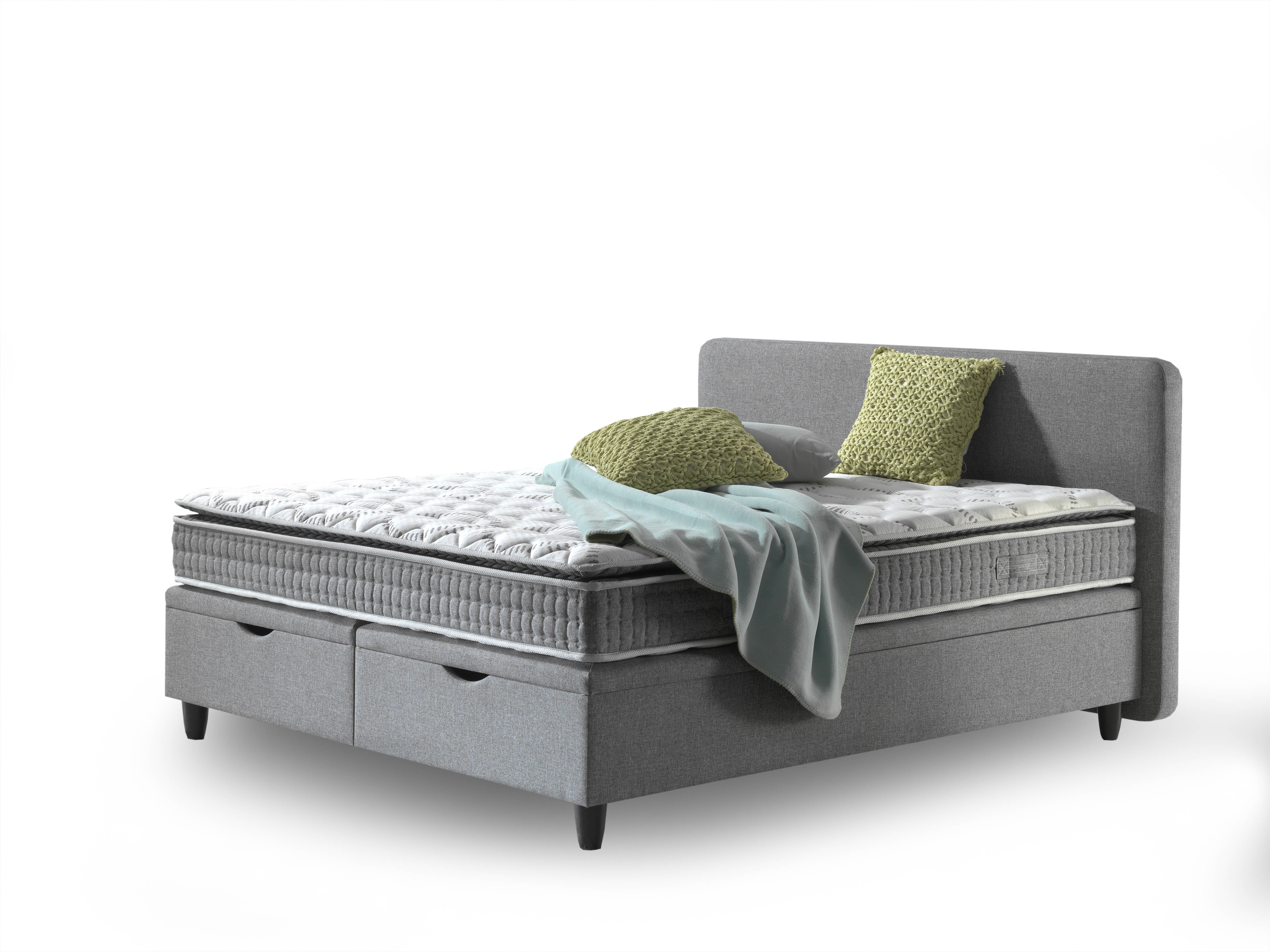 Boxspring met opbergruimte (incl. matras) 160x200cm - donkergrijs