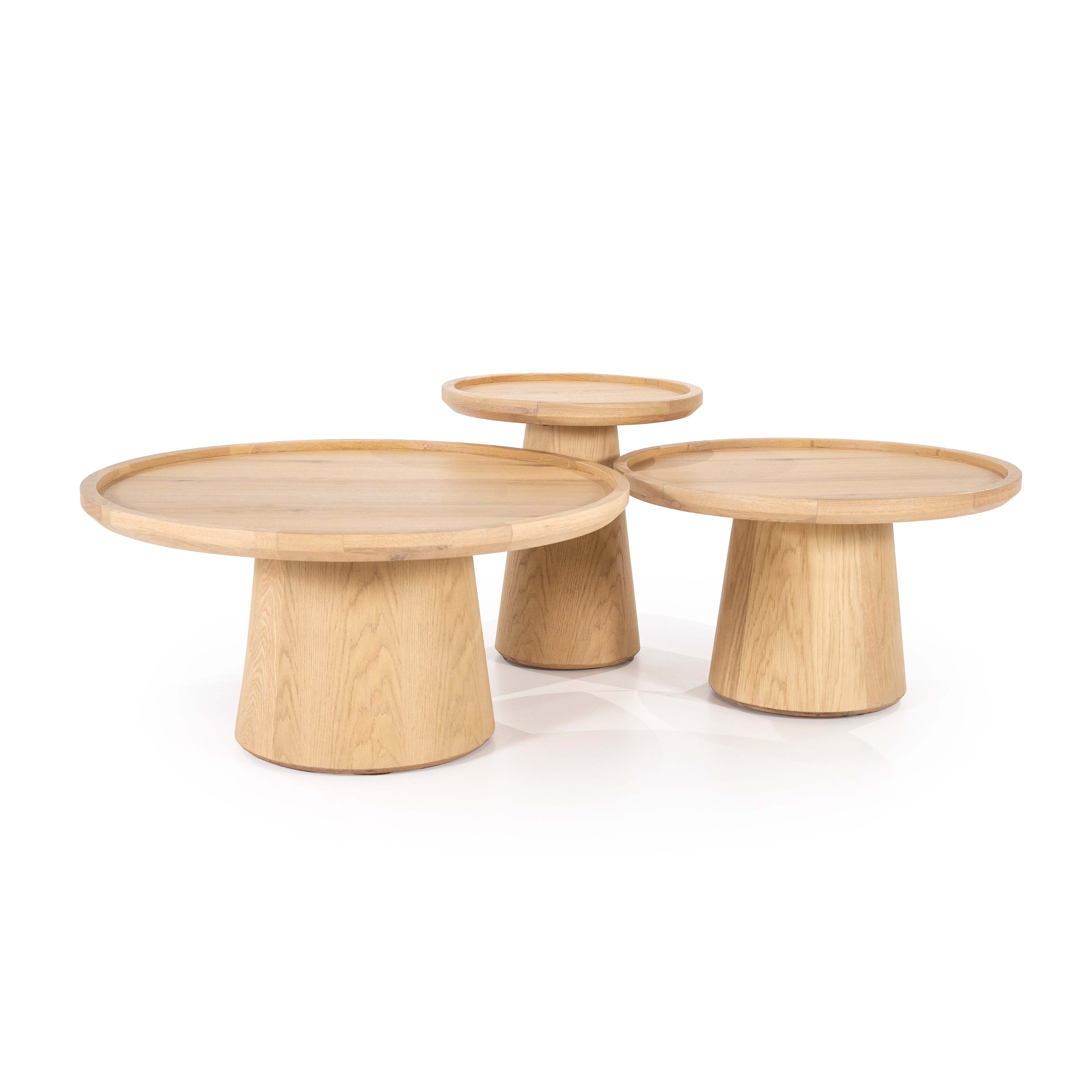 Ronde bijzettafel dia. 46cm - natuur eiken fineer