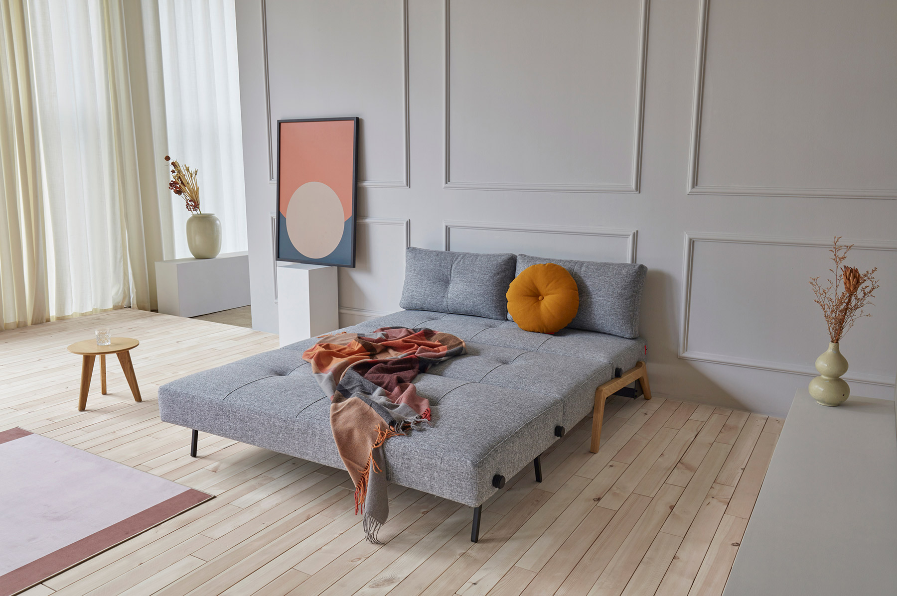 Slaapbank Cubed 140x200cm - grijs