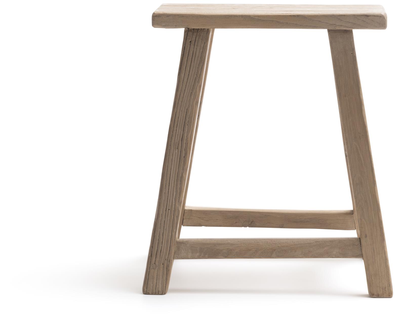 Houten krukje Mex 42x50cm - natuur iepenhout