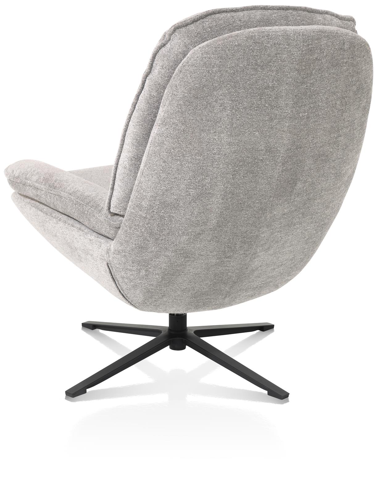 Draaifauteuil Florence met voetenbank - Kiezel grijs