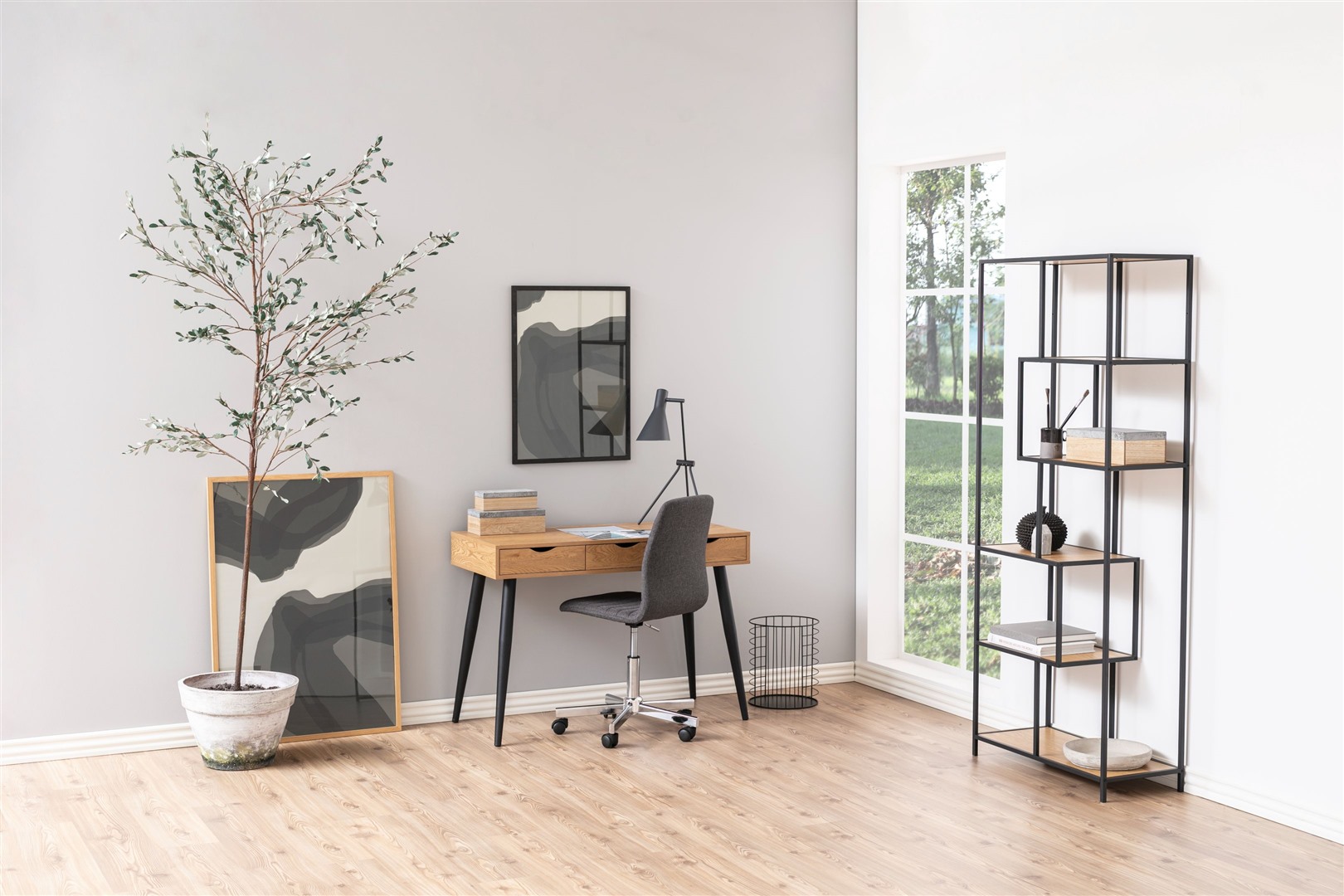 Bureau met 3 lades 110x50cm- natuur eiken