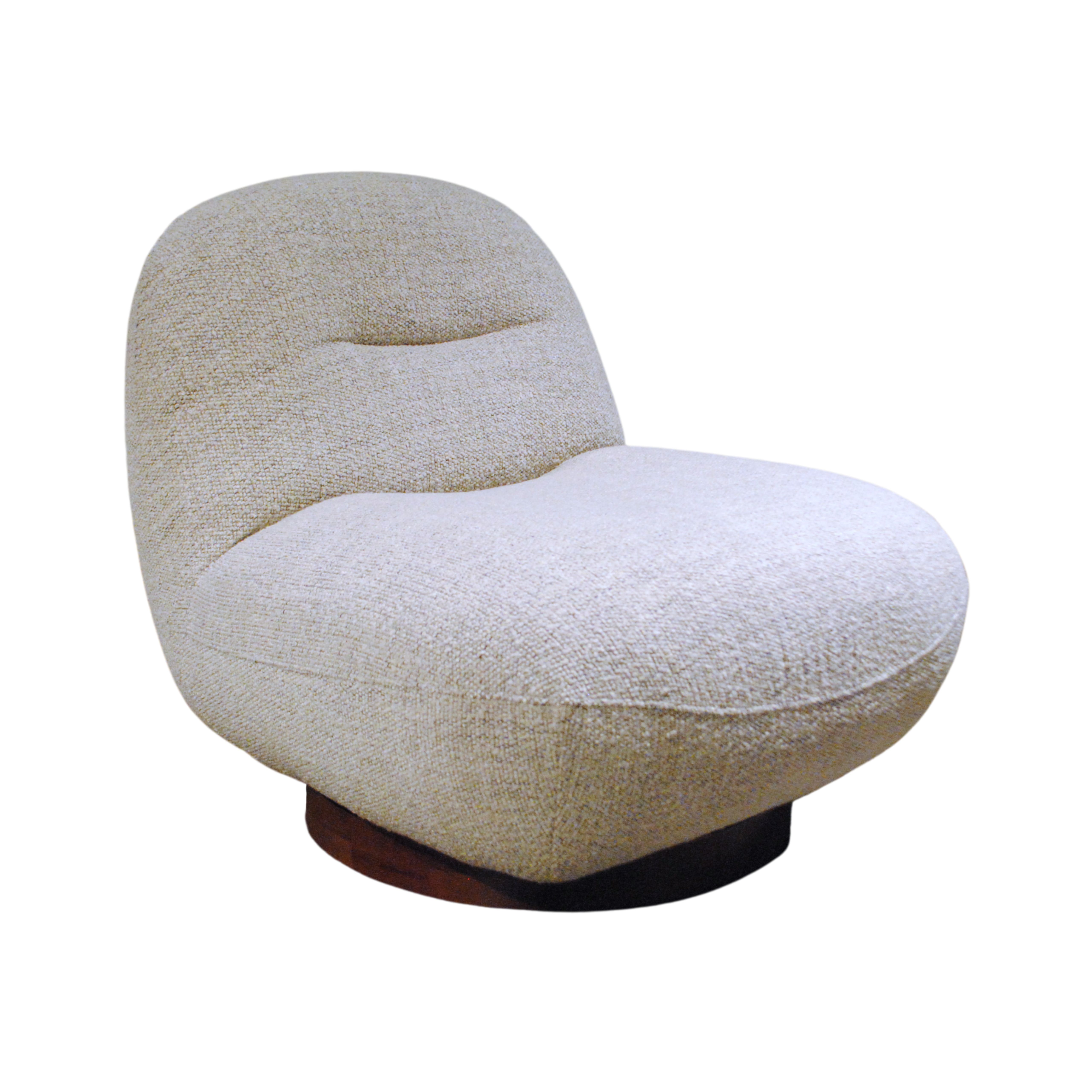 Draaifauteuil bouclé – taupe