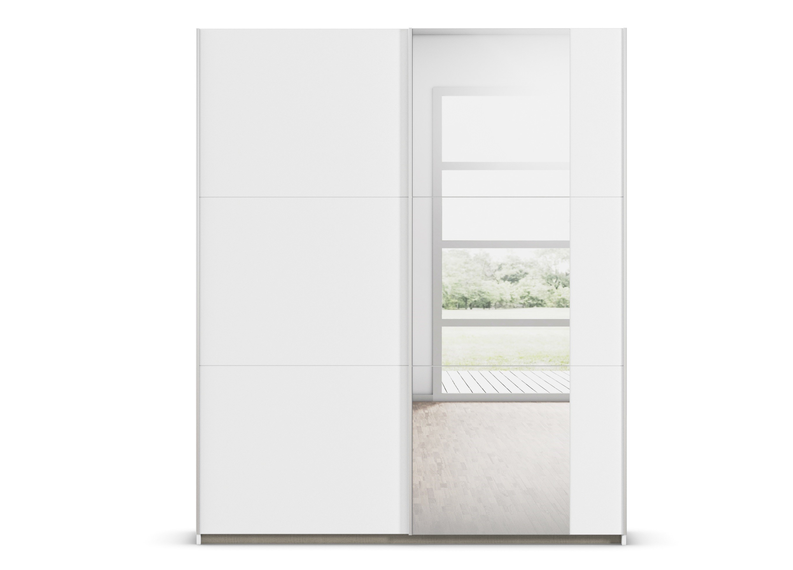 Schuifdeurkast met spiegel 175x210cm - Alpin wit