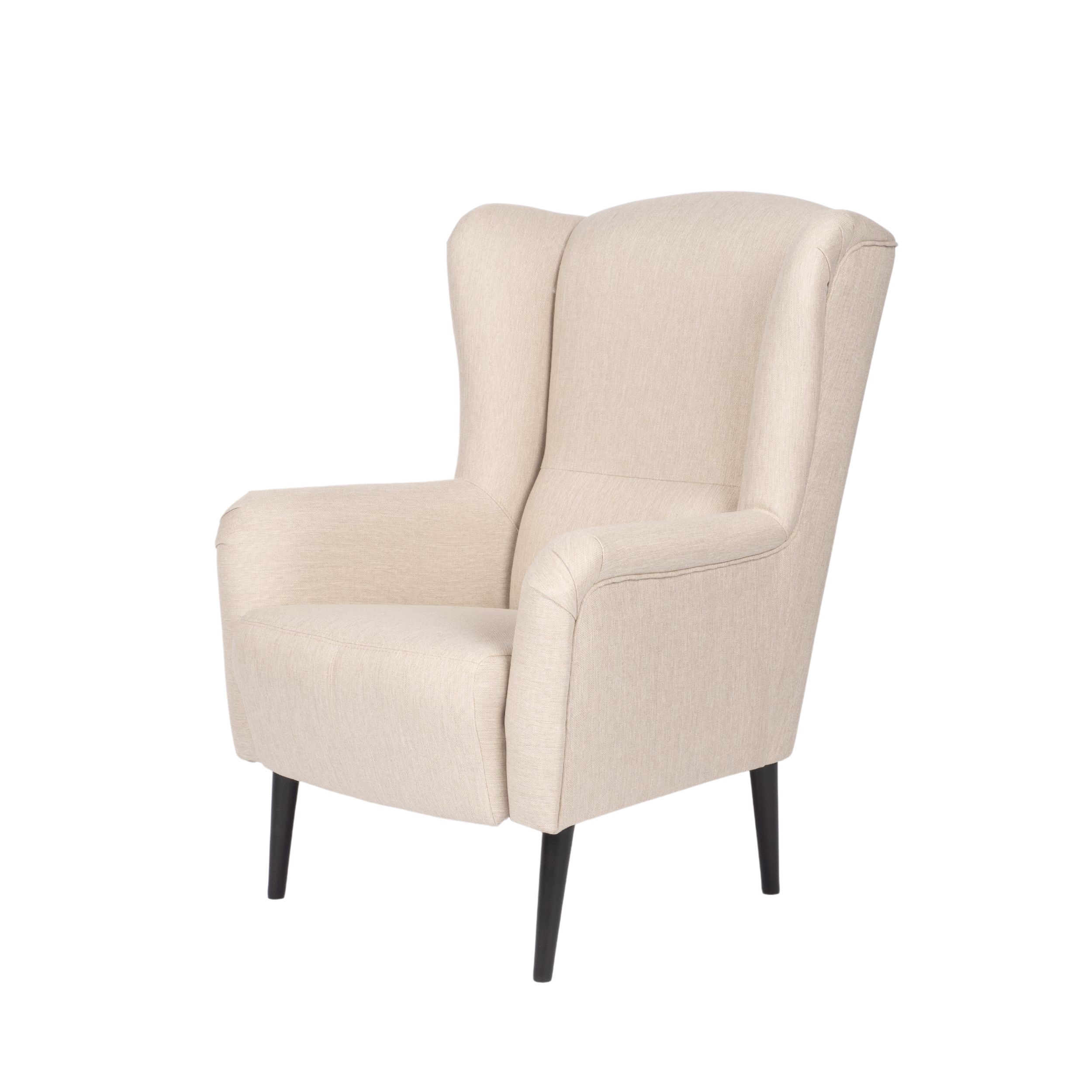 Fauteuil met voetenbank - beige