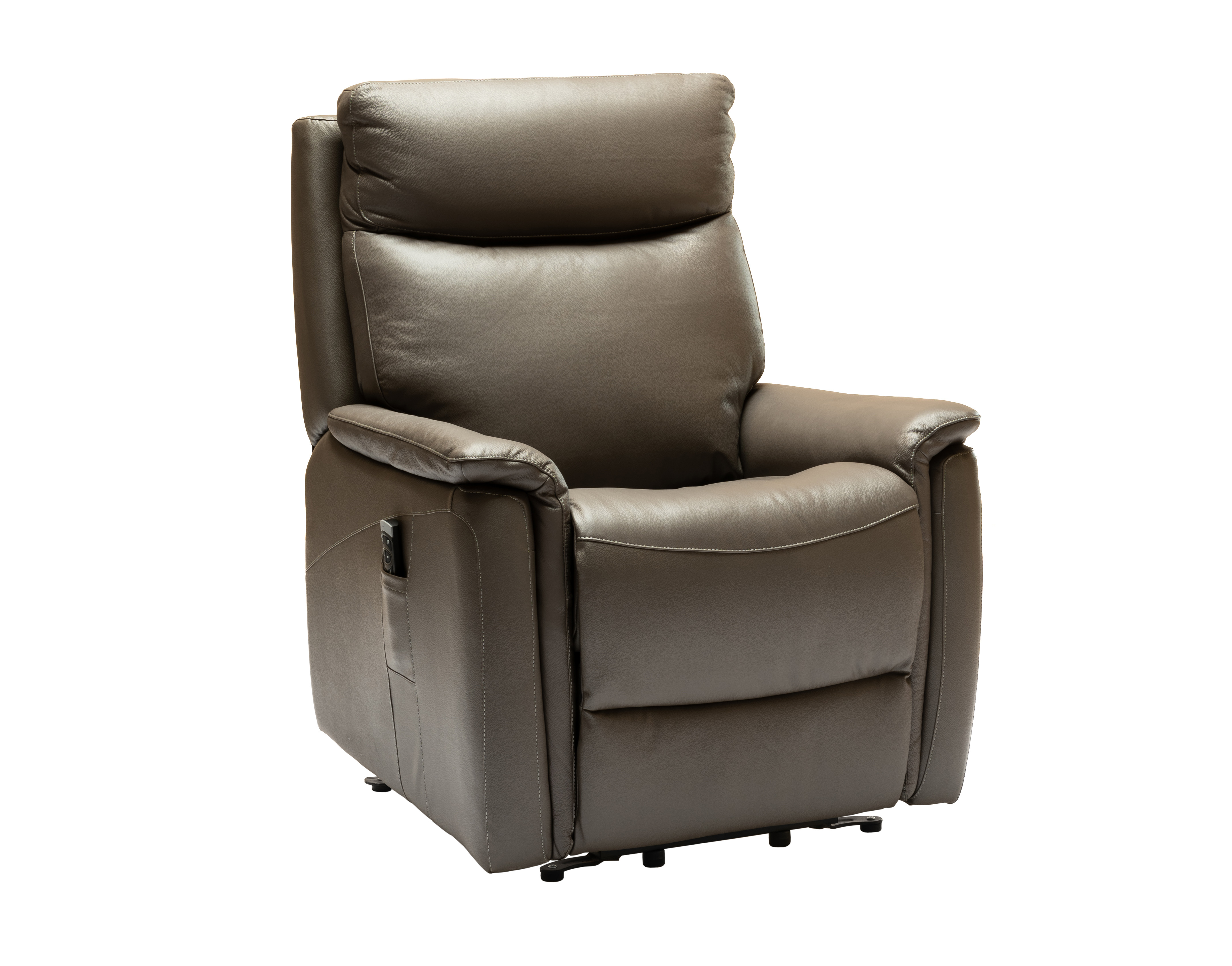Elektrische relaxzetel in leder met lift - Atoma grijs