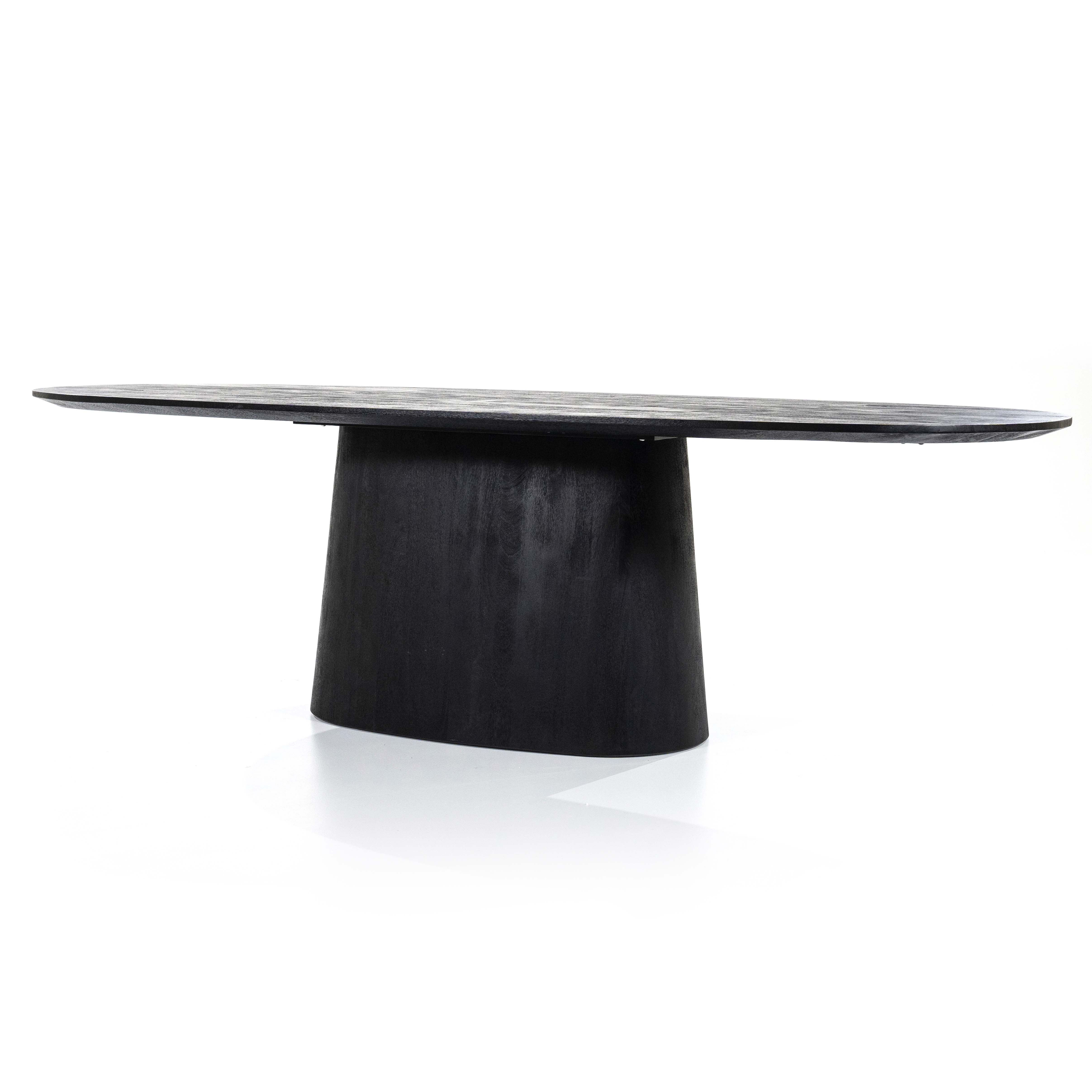 Eettafel 300x110cm in mangohout - zwart