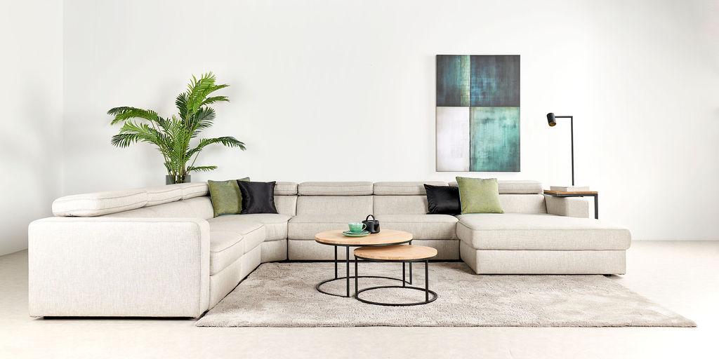 Hoeksalon U-vorm met relax (links) - Gipsy beige