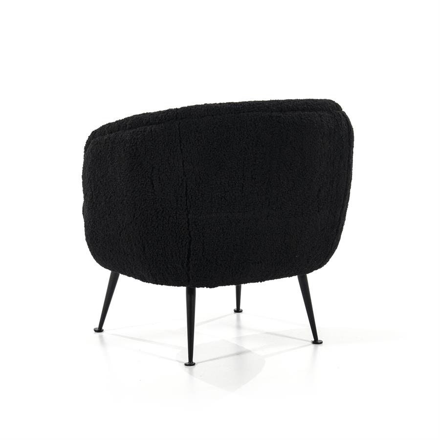 Fauteuil bouclé - zwart