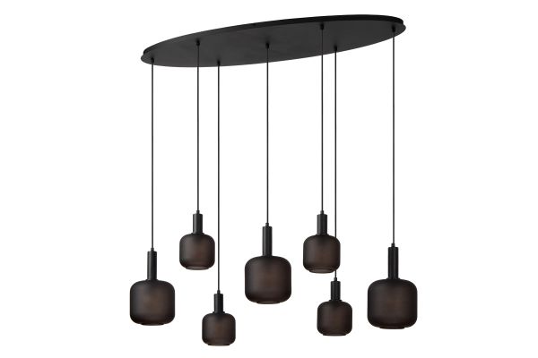 Hanglamp Eloise met zeven pendels - zwart