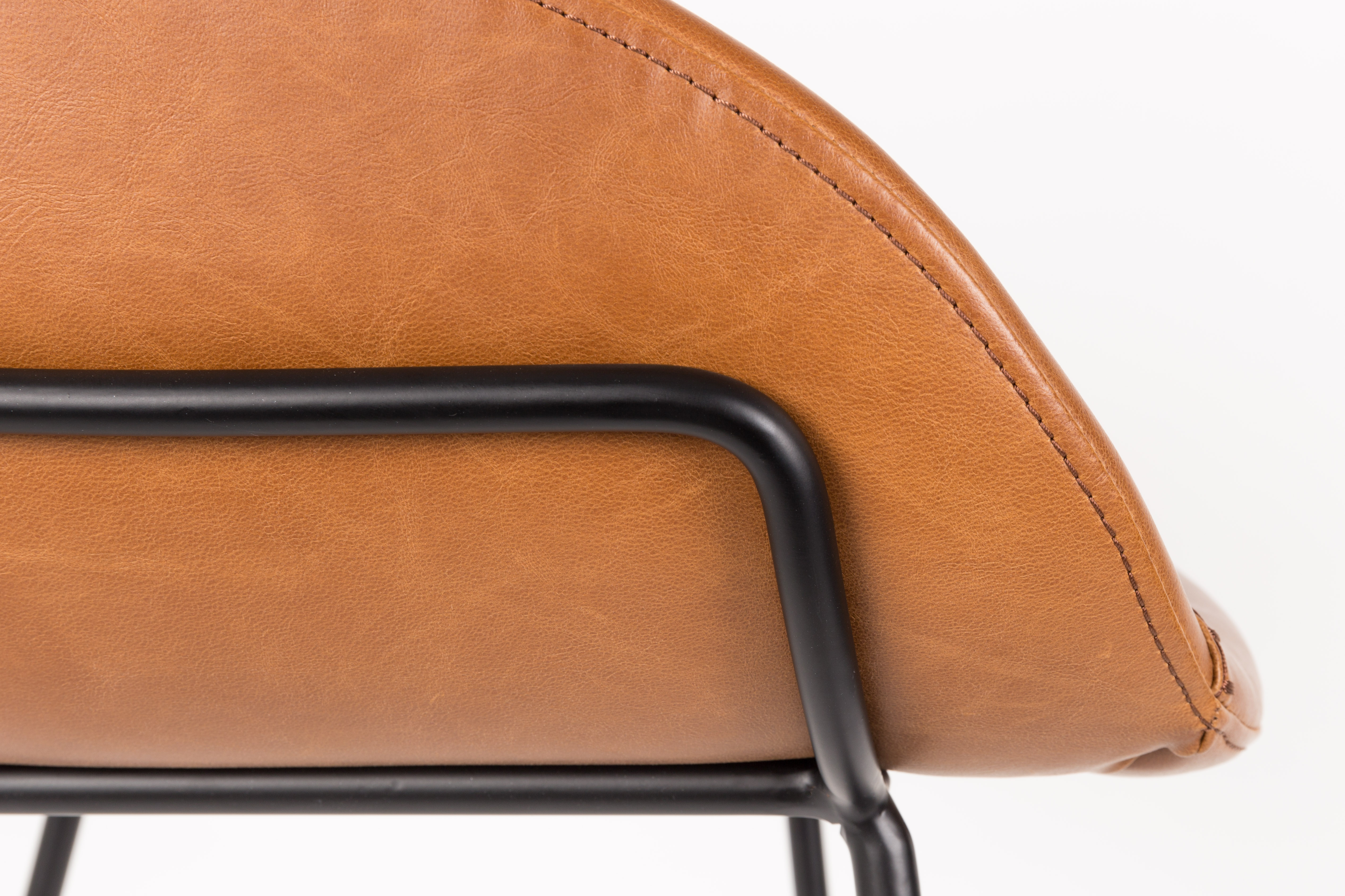 Barstoel Feston in lederlook - cognac