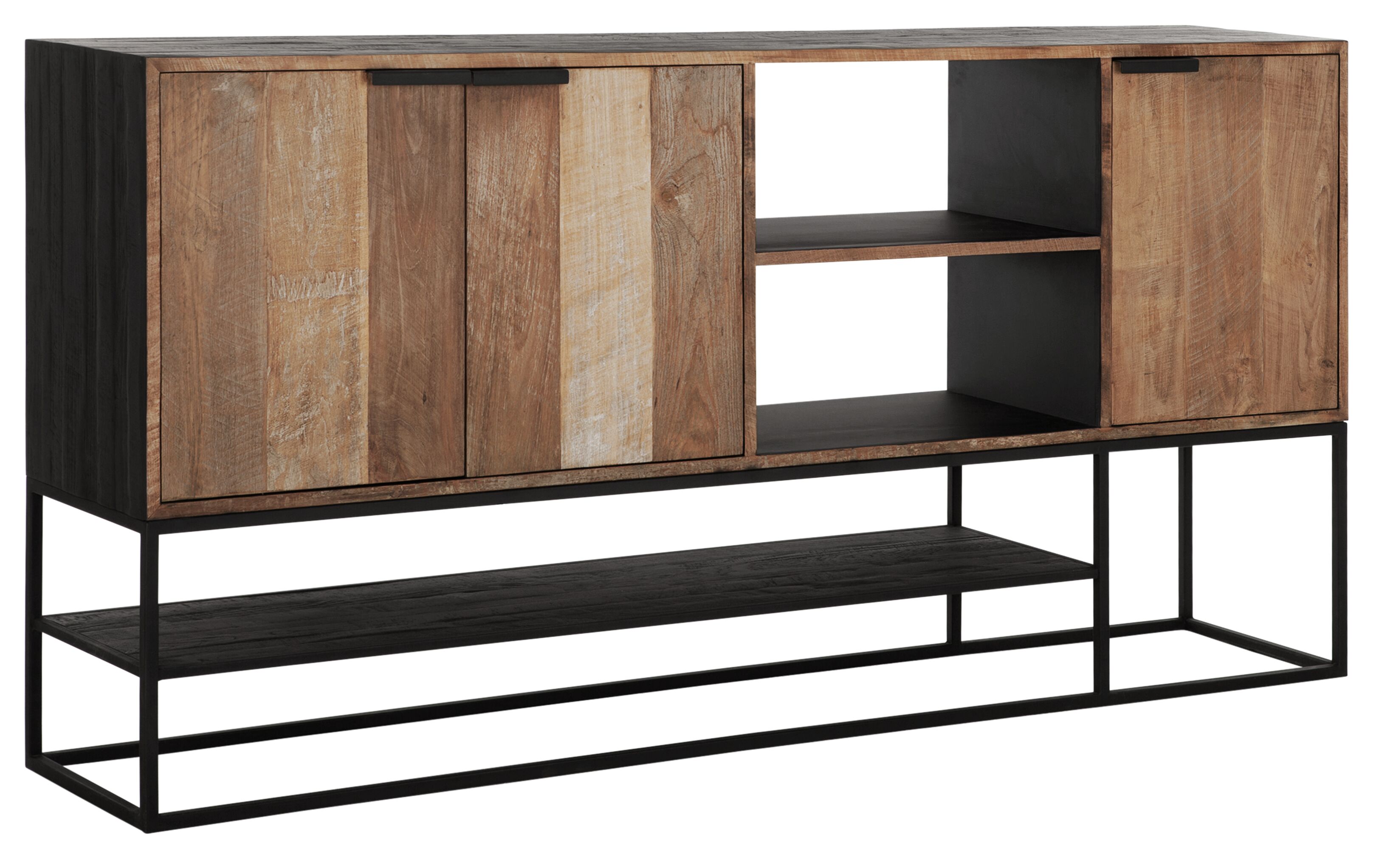 Dressoir 205cm 3 deuren, 3 open vakken