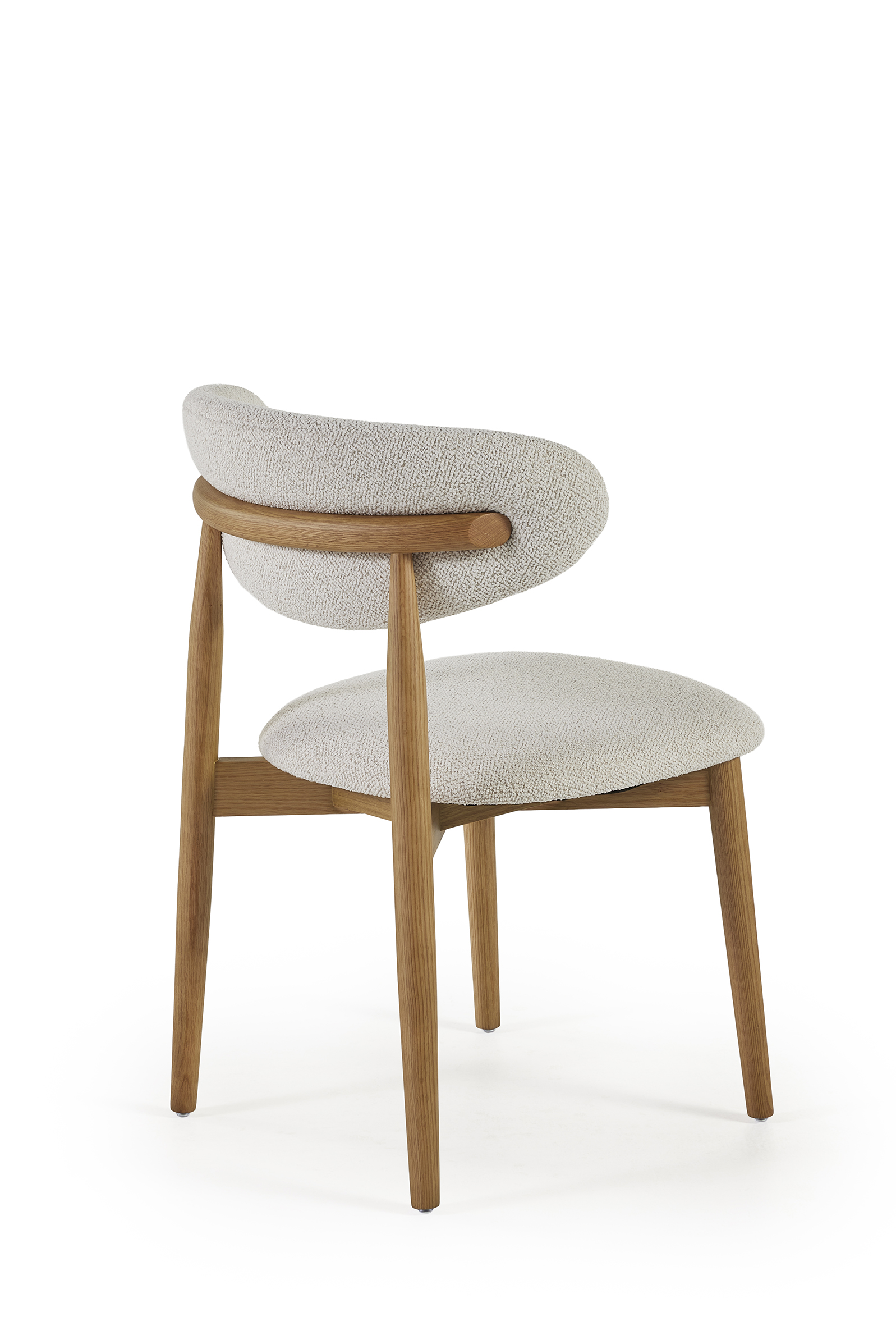 Eetkamerstoel oak/beige bouclé