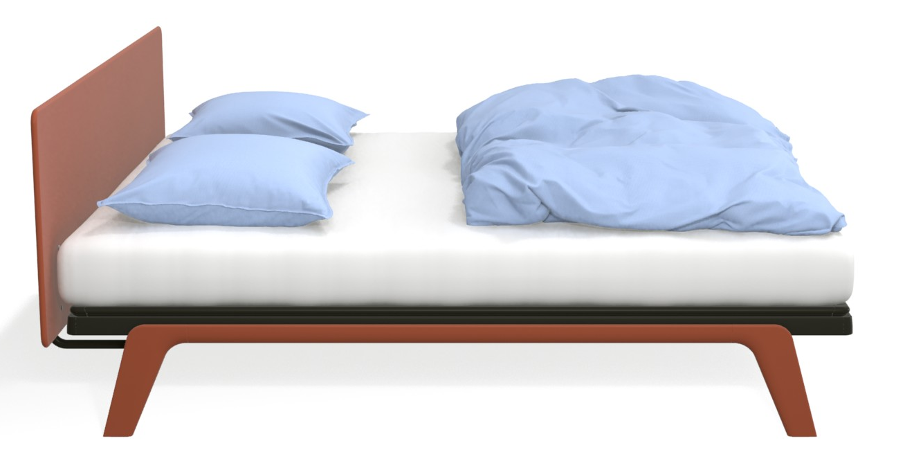 Bedkader Original incl. spiraalbodem 180x200cm - Dusty rood