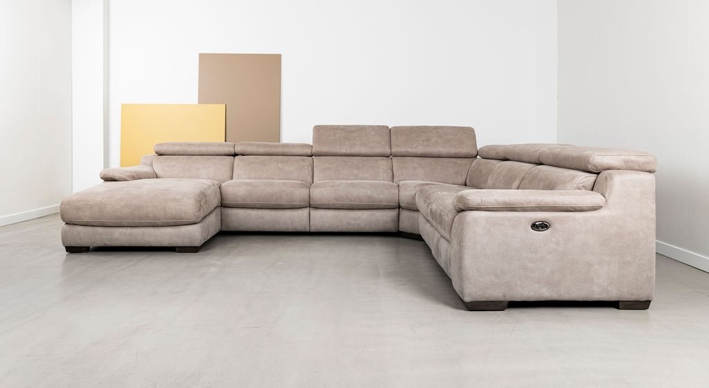 Hoeksalon U-vorm met relaxfunctie (rechts) - Silver grijs