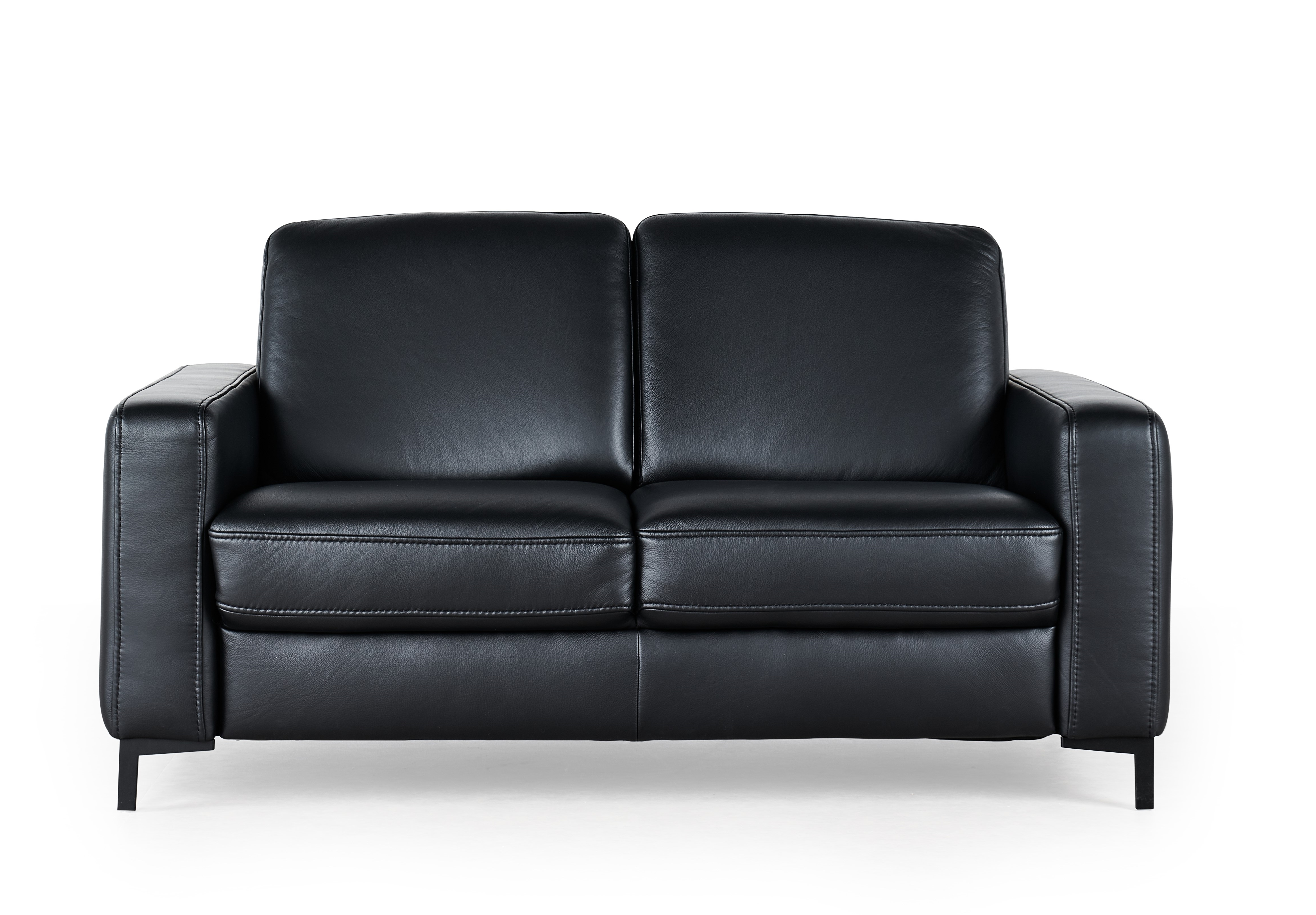 Salon 2-zit in leder - zwart