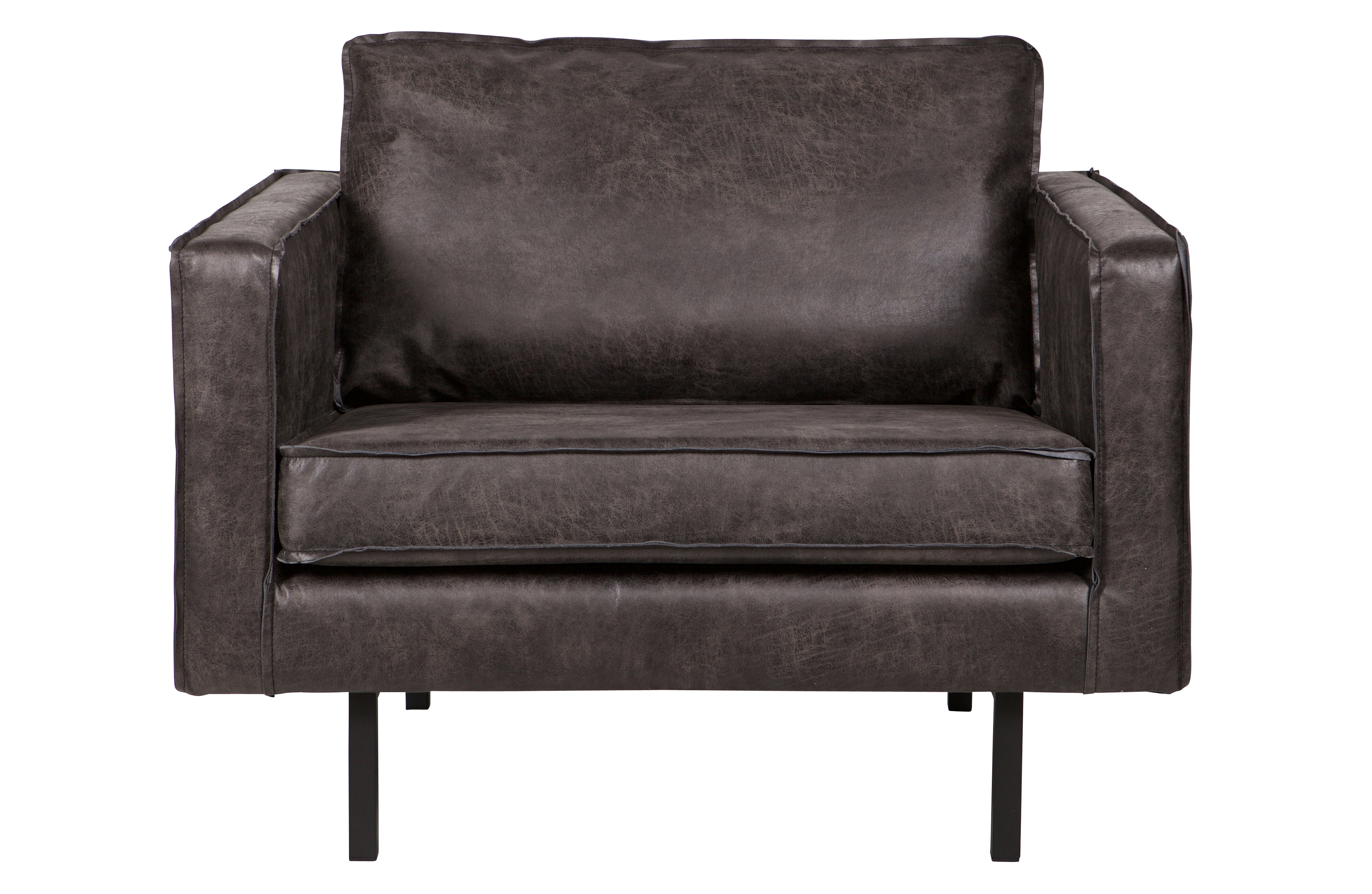 Fauteuil in leder - zwart