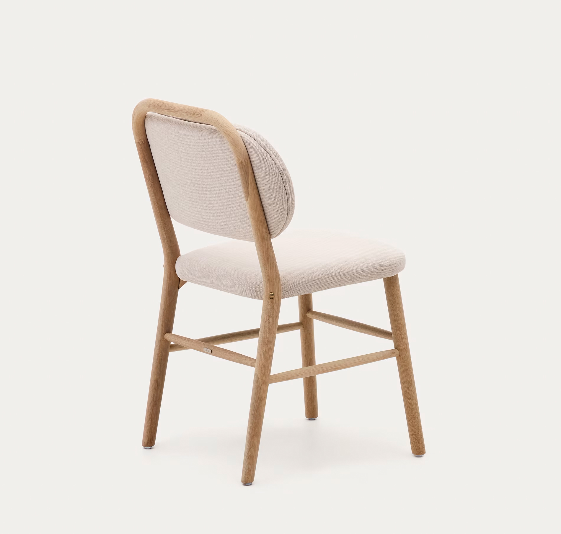 Eetkamerstoel met handvat - chenille beige
