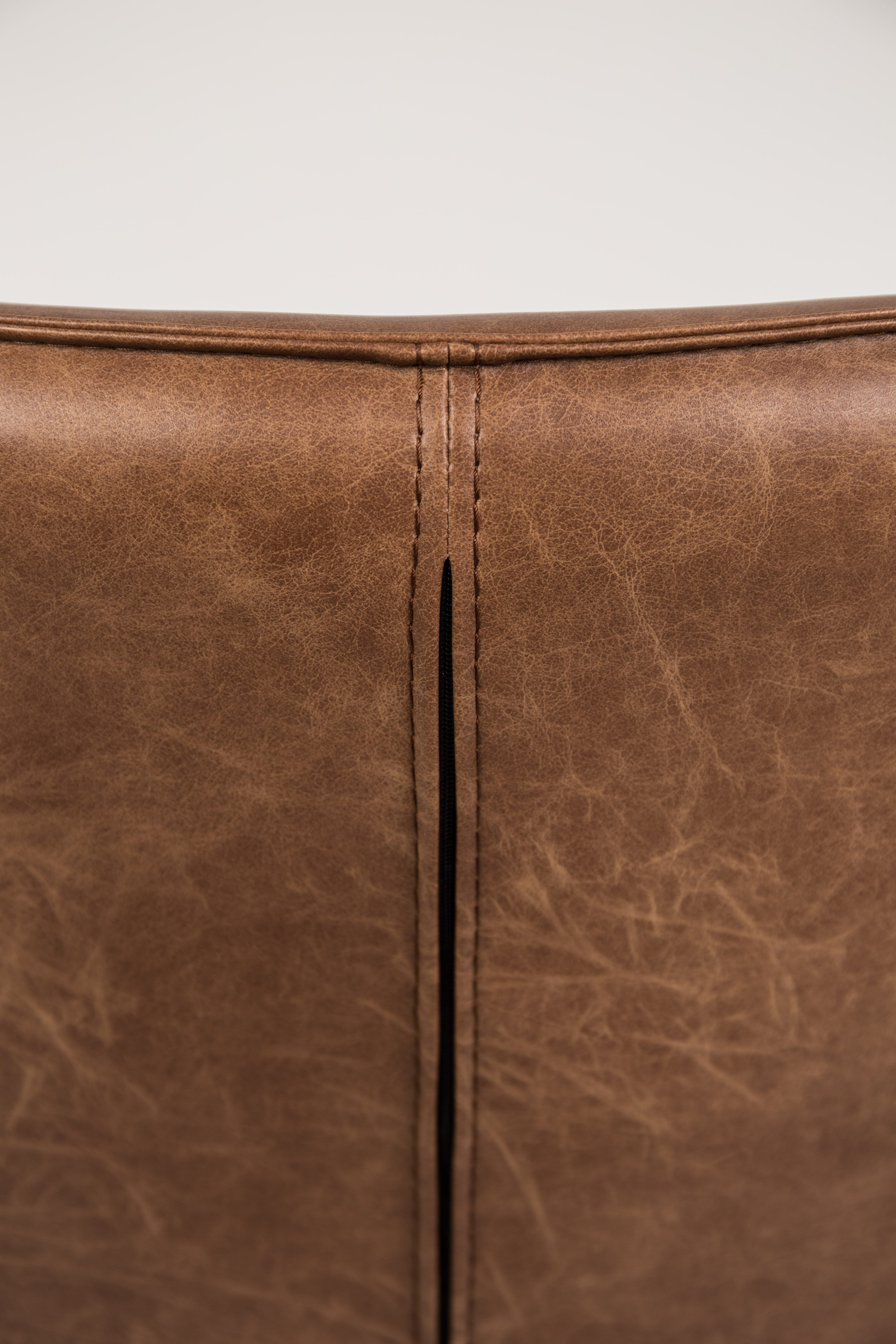 Fauteuil in lederlook - bruin