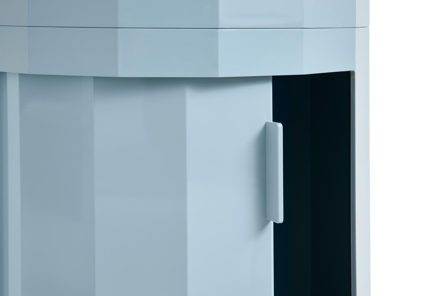 Bijzettafel Facet laag - Misty blauw