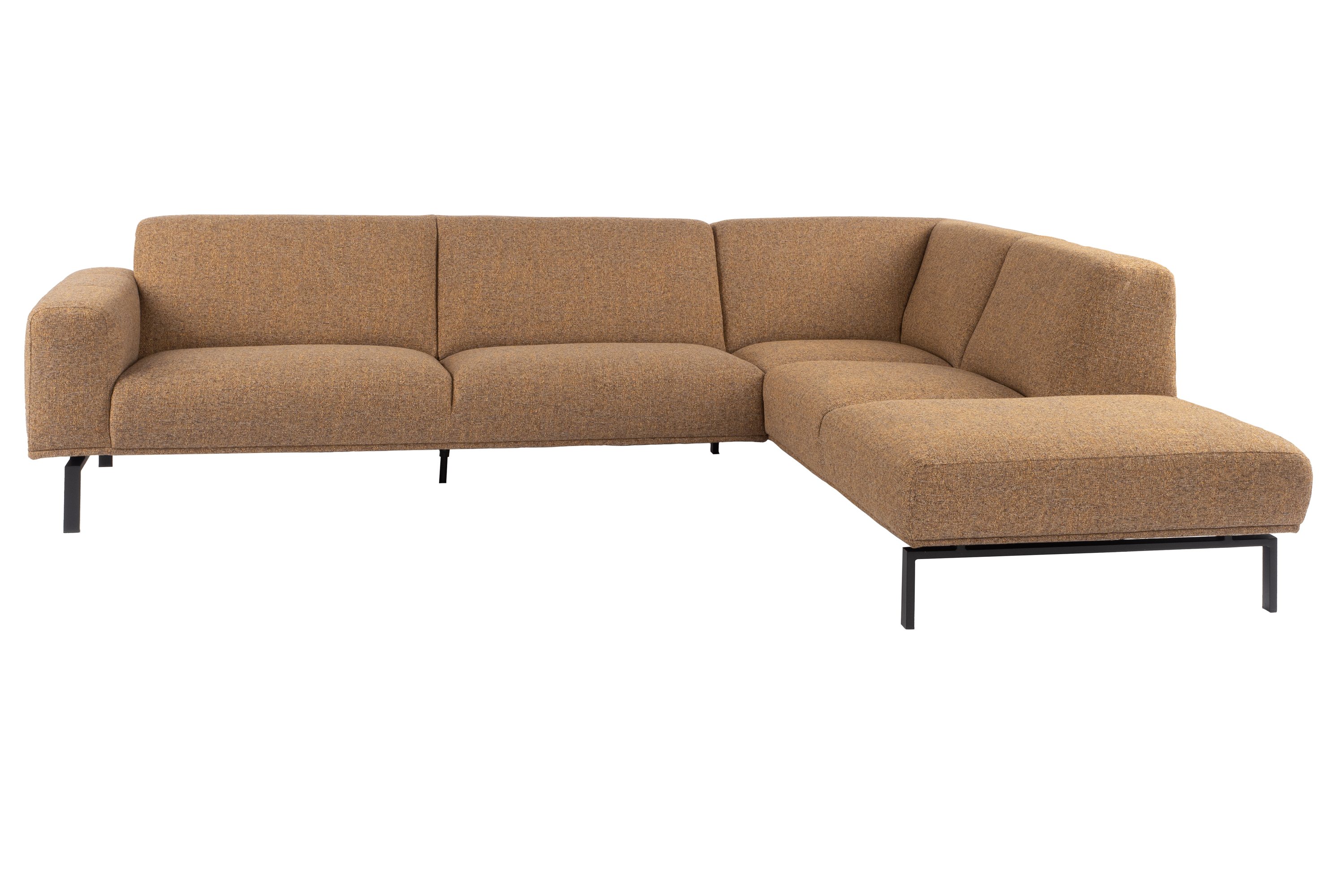 Hoeksalon met longchair (rechts) - Caramel bruin