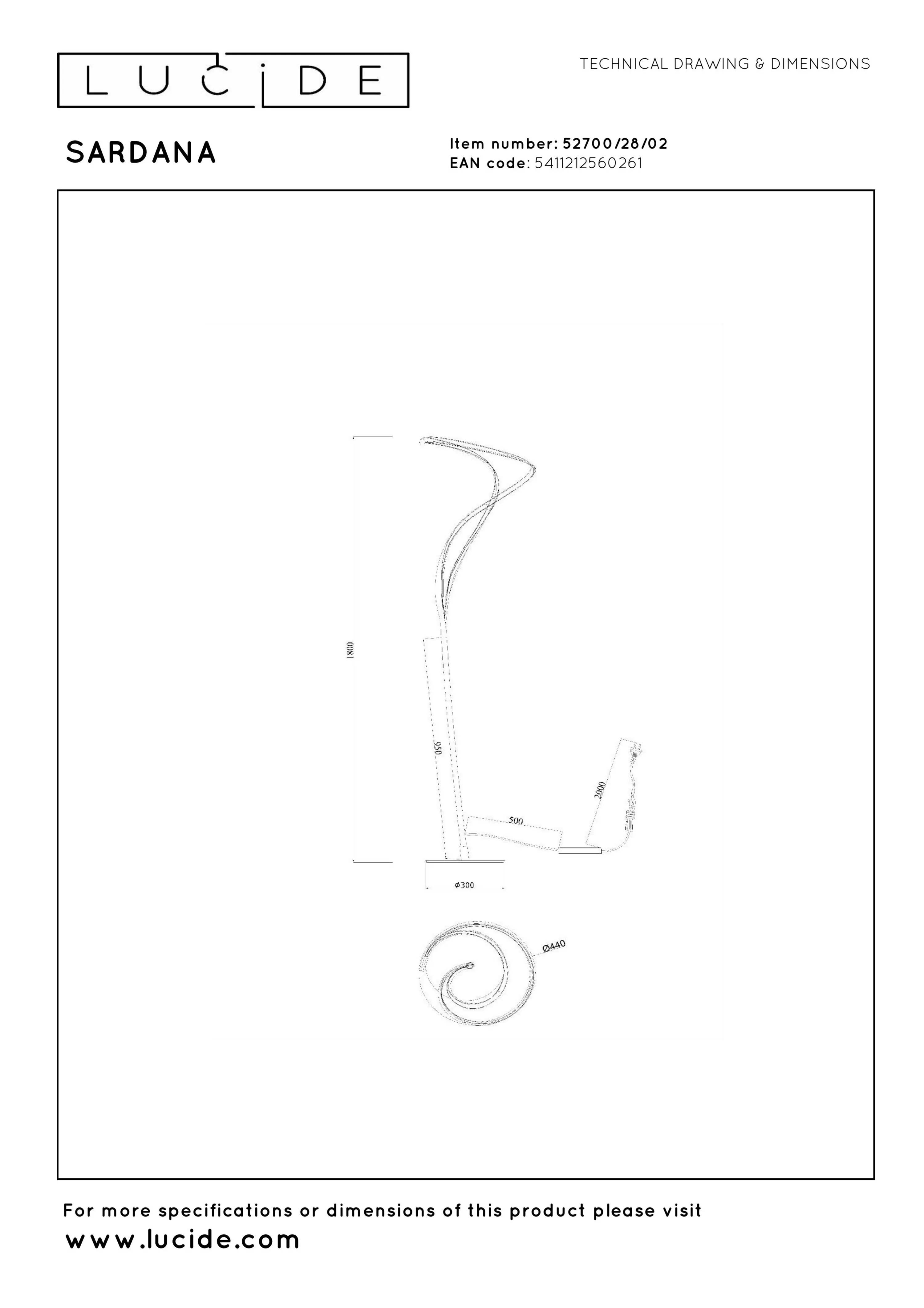 Vloerlamp Sardana - mat goud 