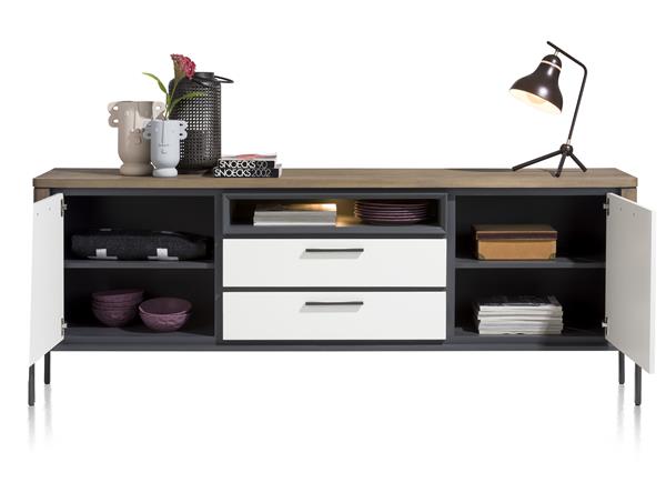 Dressoir 216cm 2 deuren, 2 lades, 1 open vak