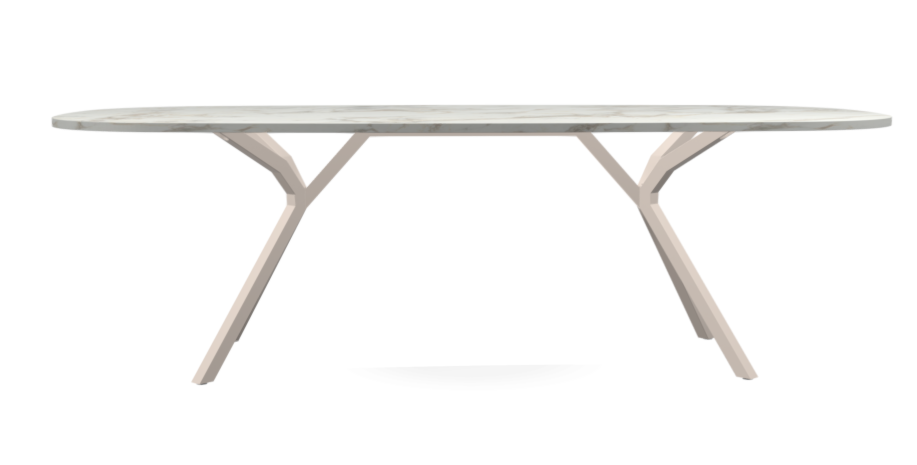 Tafel 220x120cm - cream marmerlook