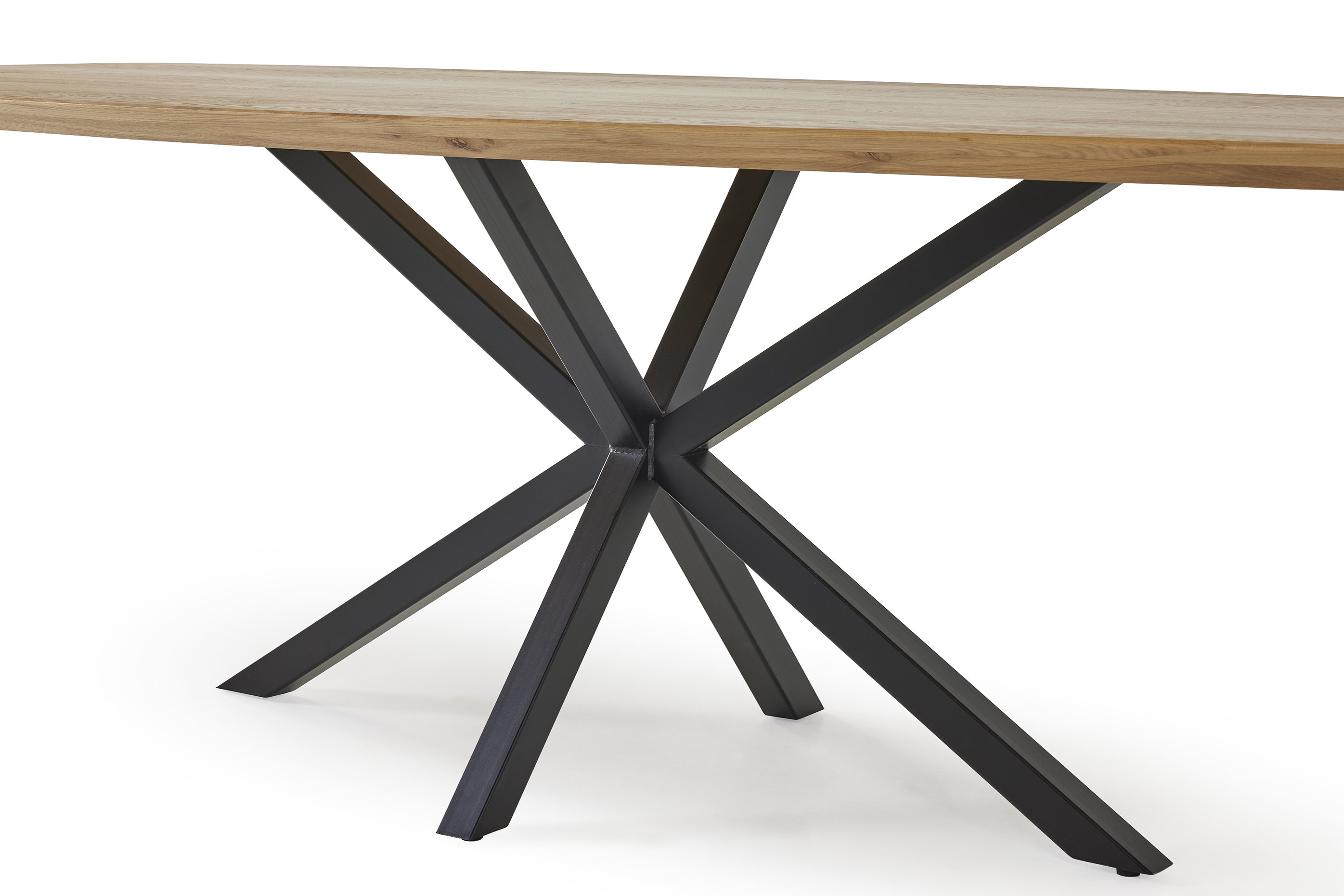 Eettafel 240x100cm - eik/zwart metaal