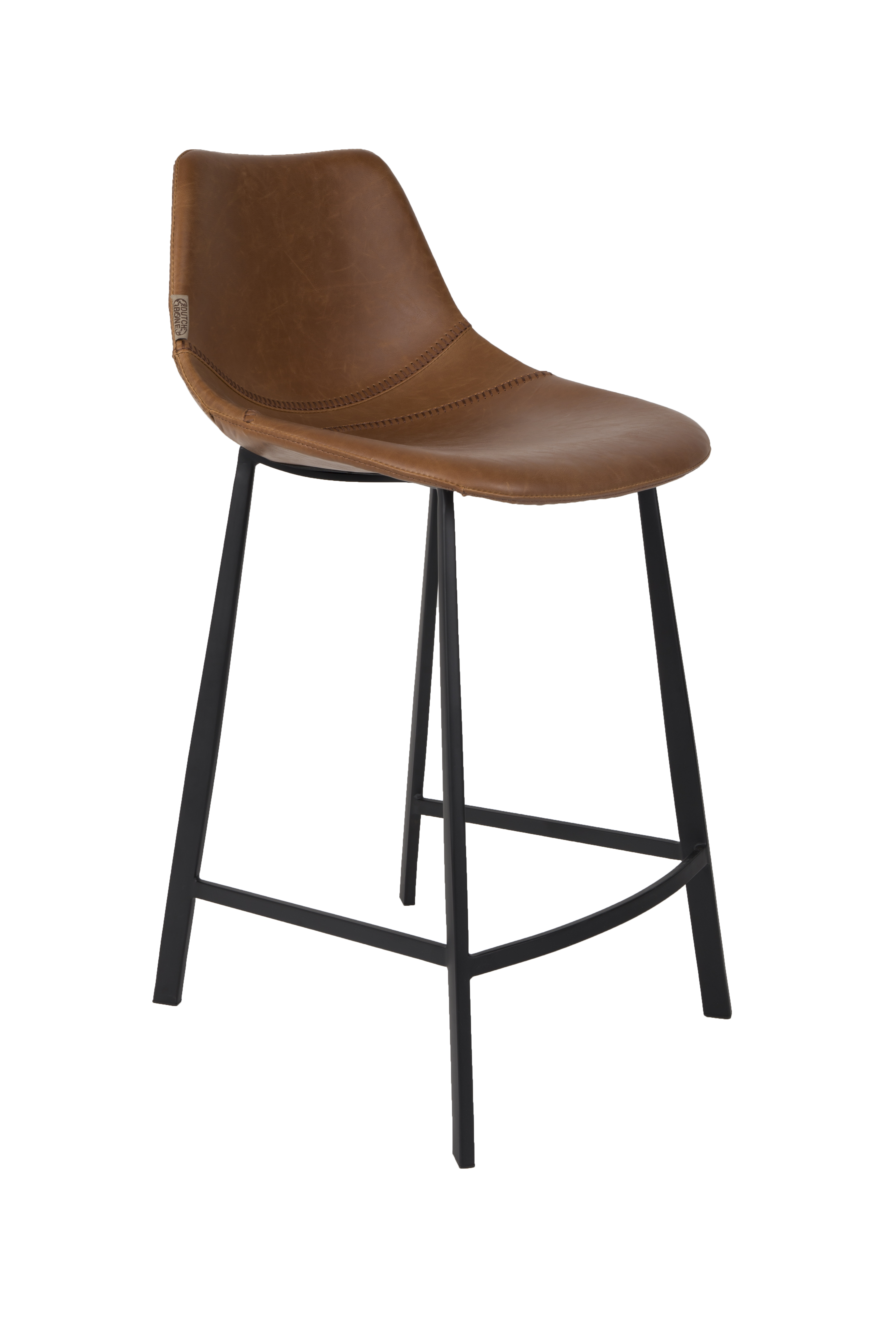 Counterstoel Franky in lederlook 65cm - bruin