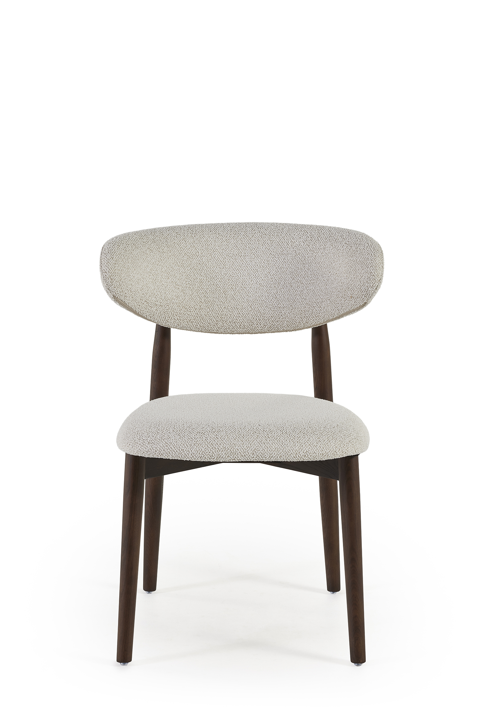 Eetkamerstoel black walnut/beige bouclé