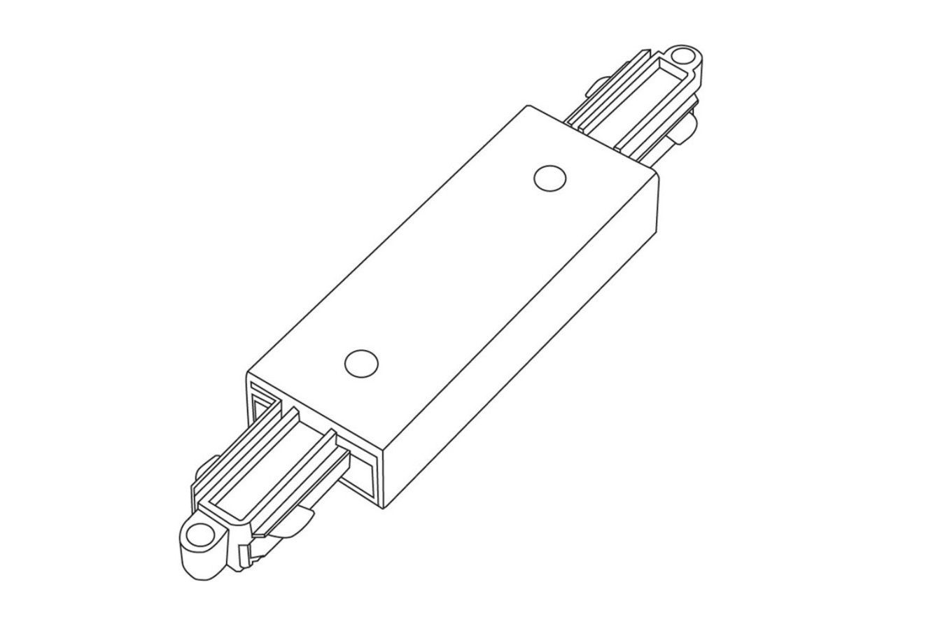 Rechte middenvoeding railverlichting TRACK - wit