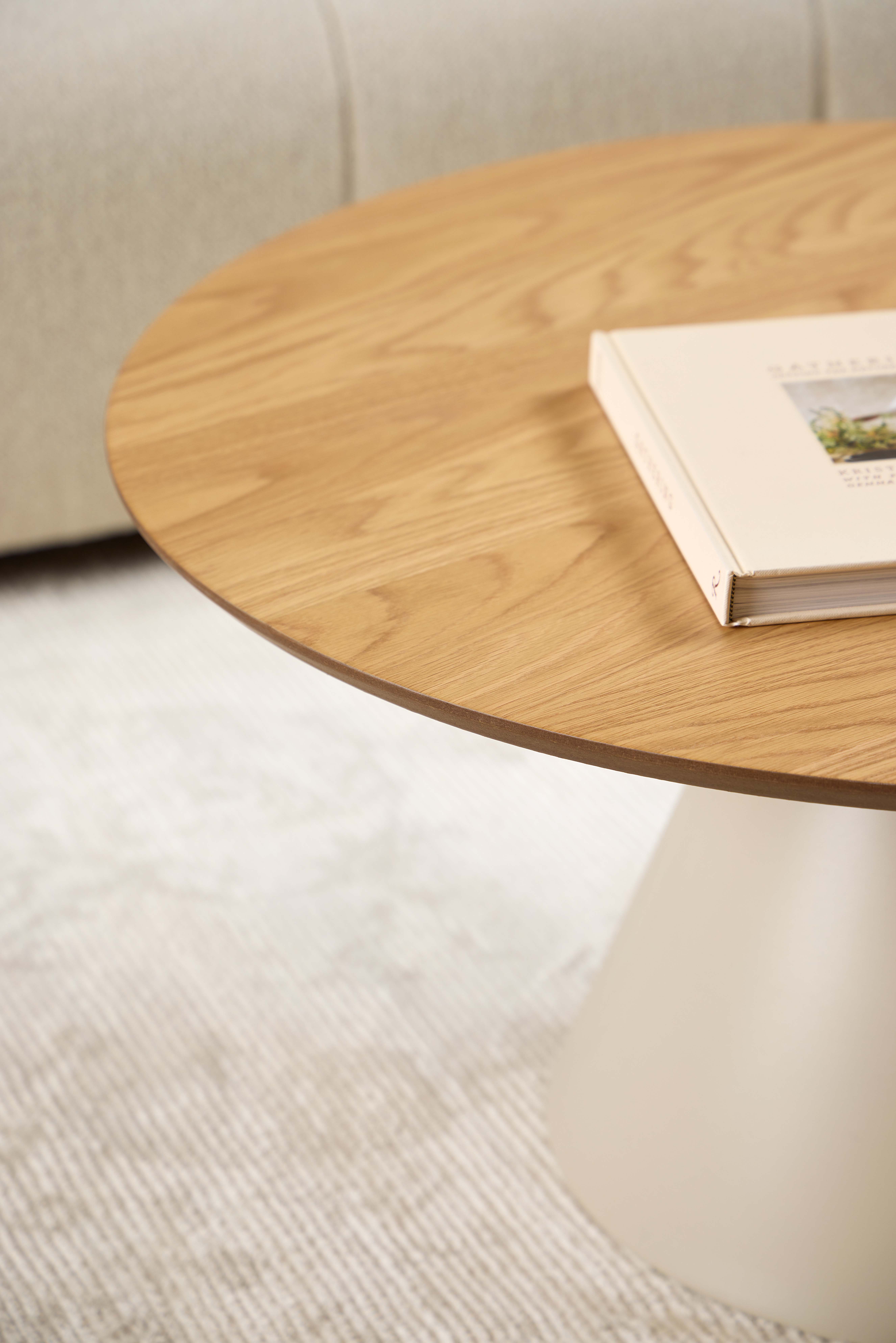 Salontafel diam.85cm - matt oak/grey