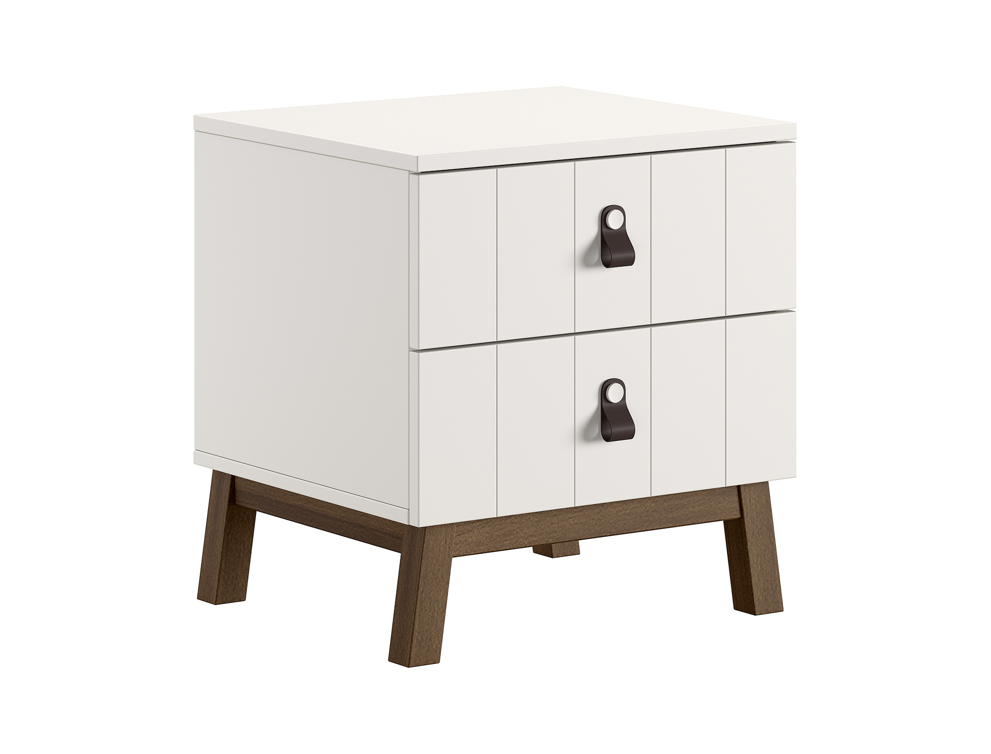 Nachtkast 2 laden - clay/walnoot